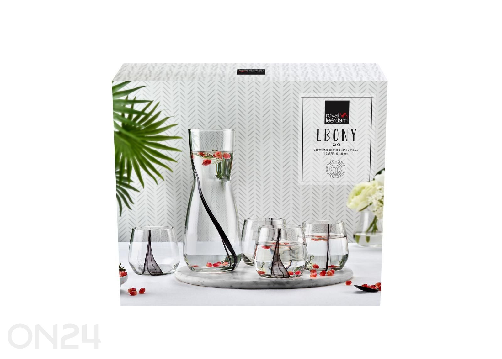 Набор стаканов для питья 4 x 370 мл с графином Ebony 1 л увеличить