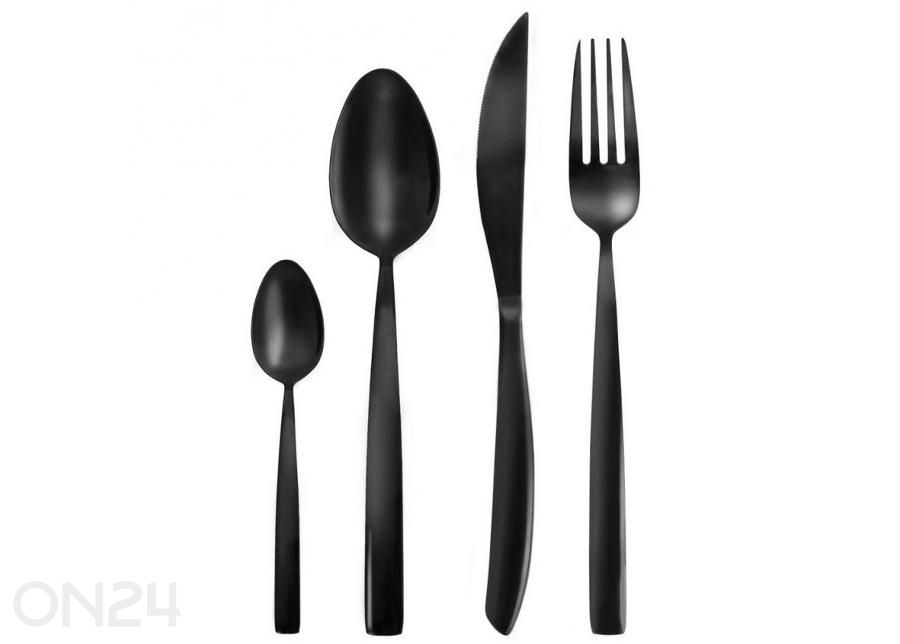 Набор столовых приборов чёрного цвета, 24 предмета увеличить