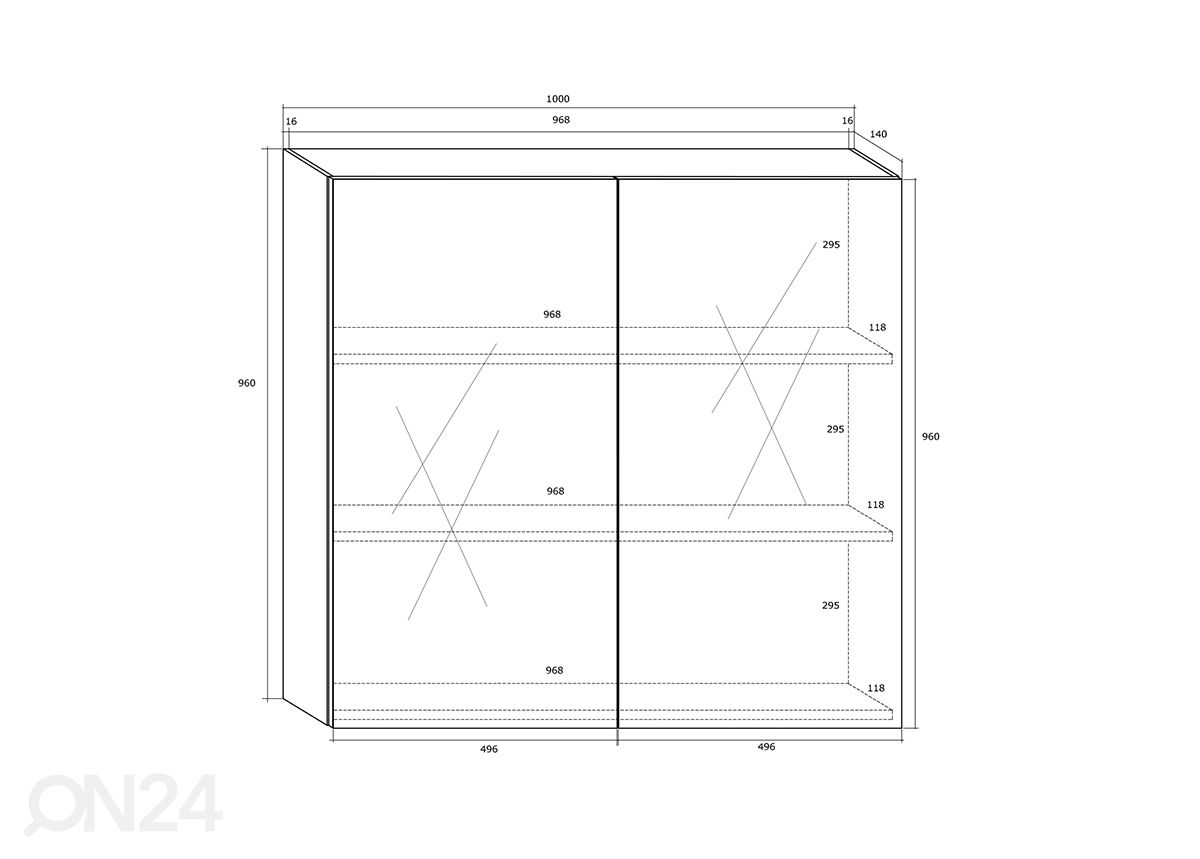 Навесной шкаф для ванной Sheep 100 см увеличить