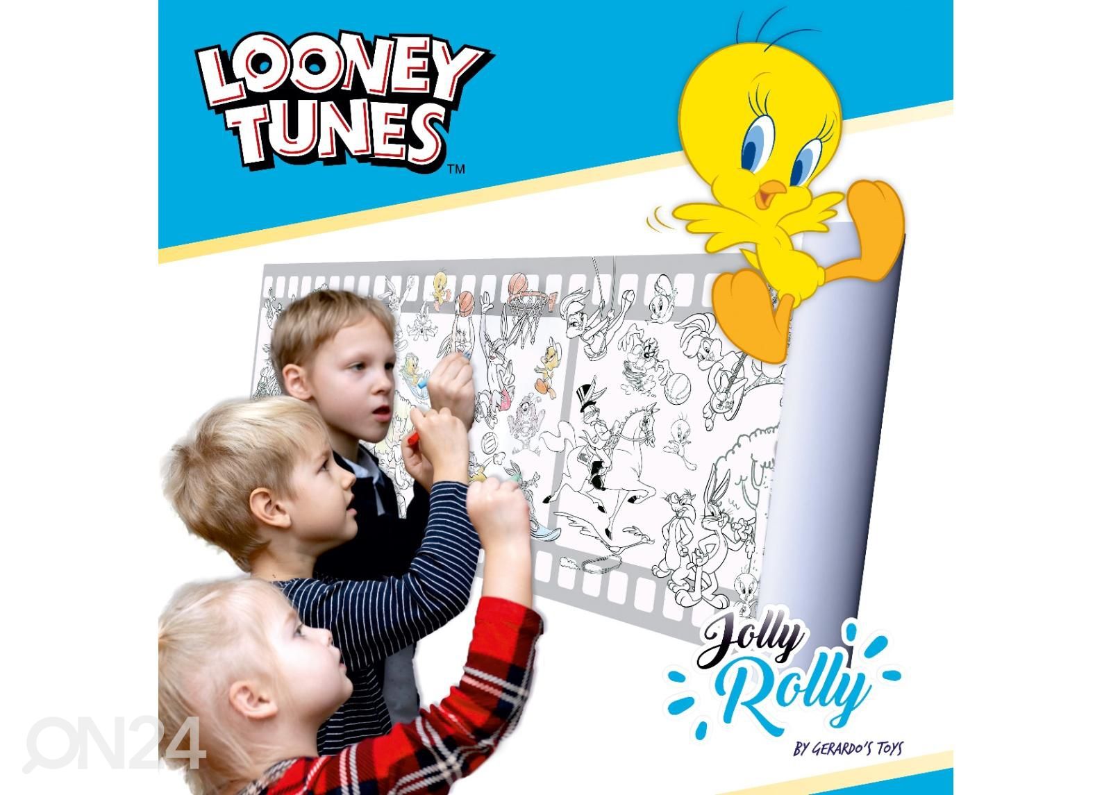 Наклеиваемая раскраска в рулоне Looney Tunes Gerardo's Toys Jolly Rolly увеличить