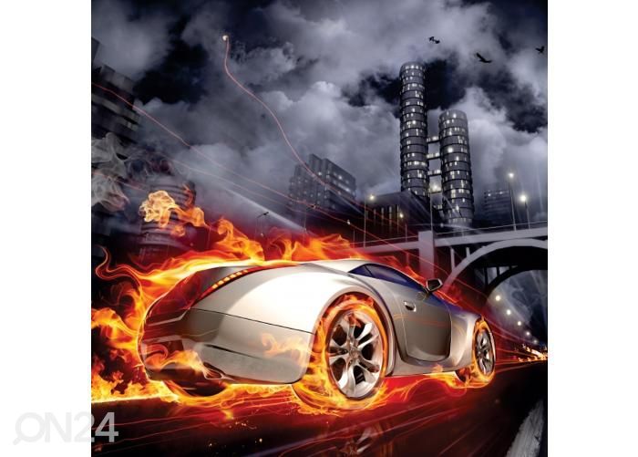 Напольная наклейка Car on fire 170x170 см увеличить