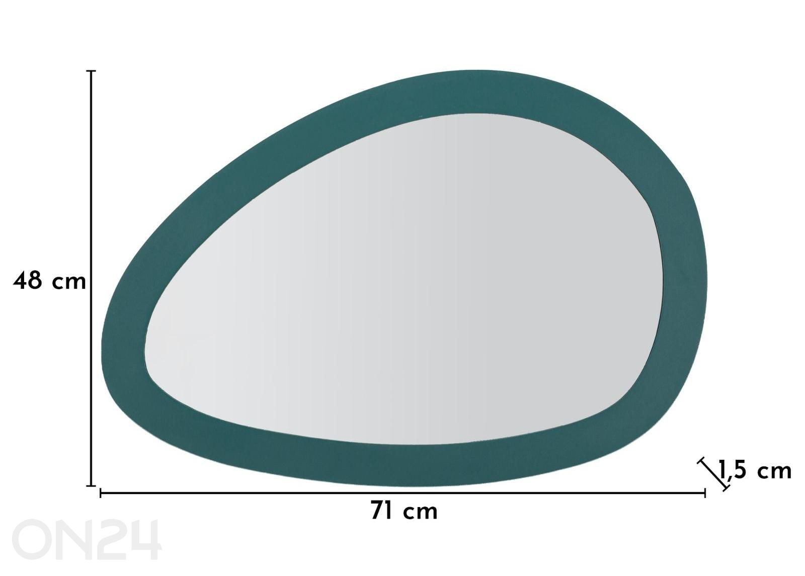 Настенное зеркало 71х48 см, сине-зеленое увеличить размеры