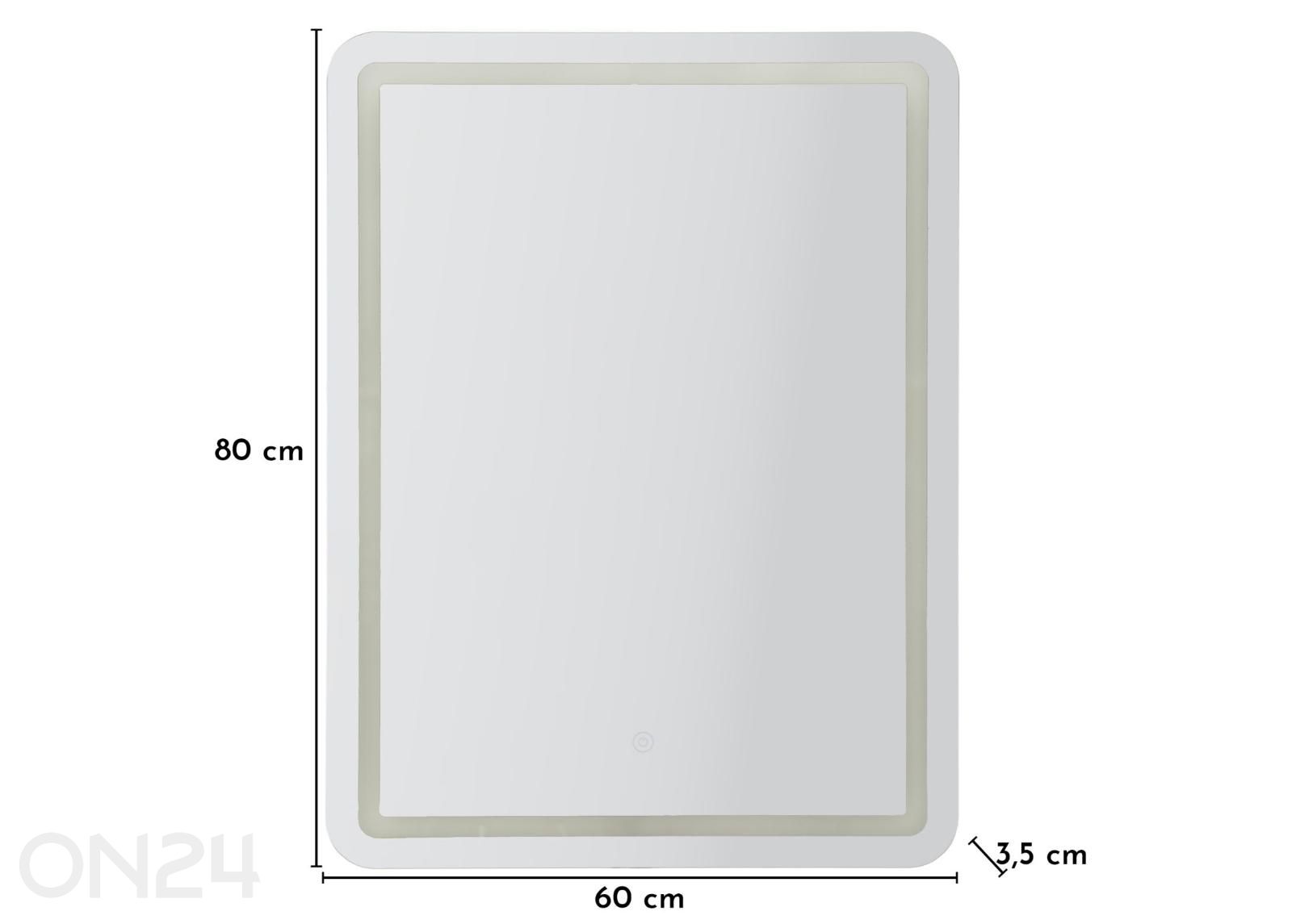 Настенное зеркало LED 60x80 см, серебристое увеличить размеры