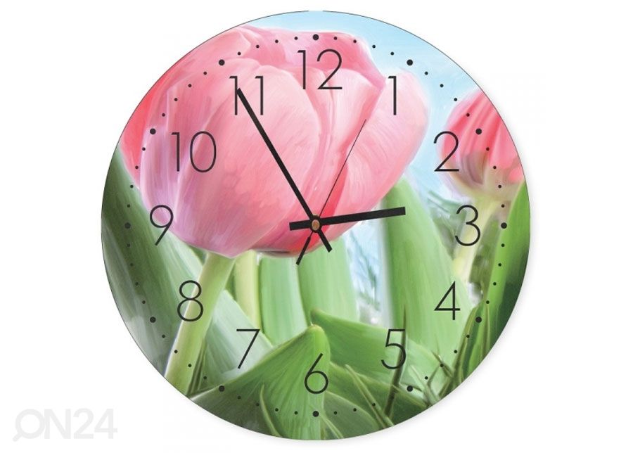 Настенные часы с картиной Pink tulips увеличить