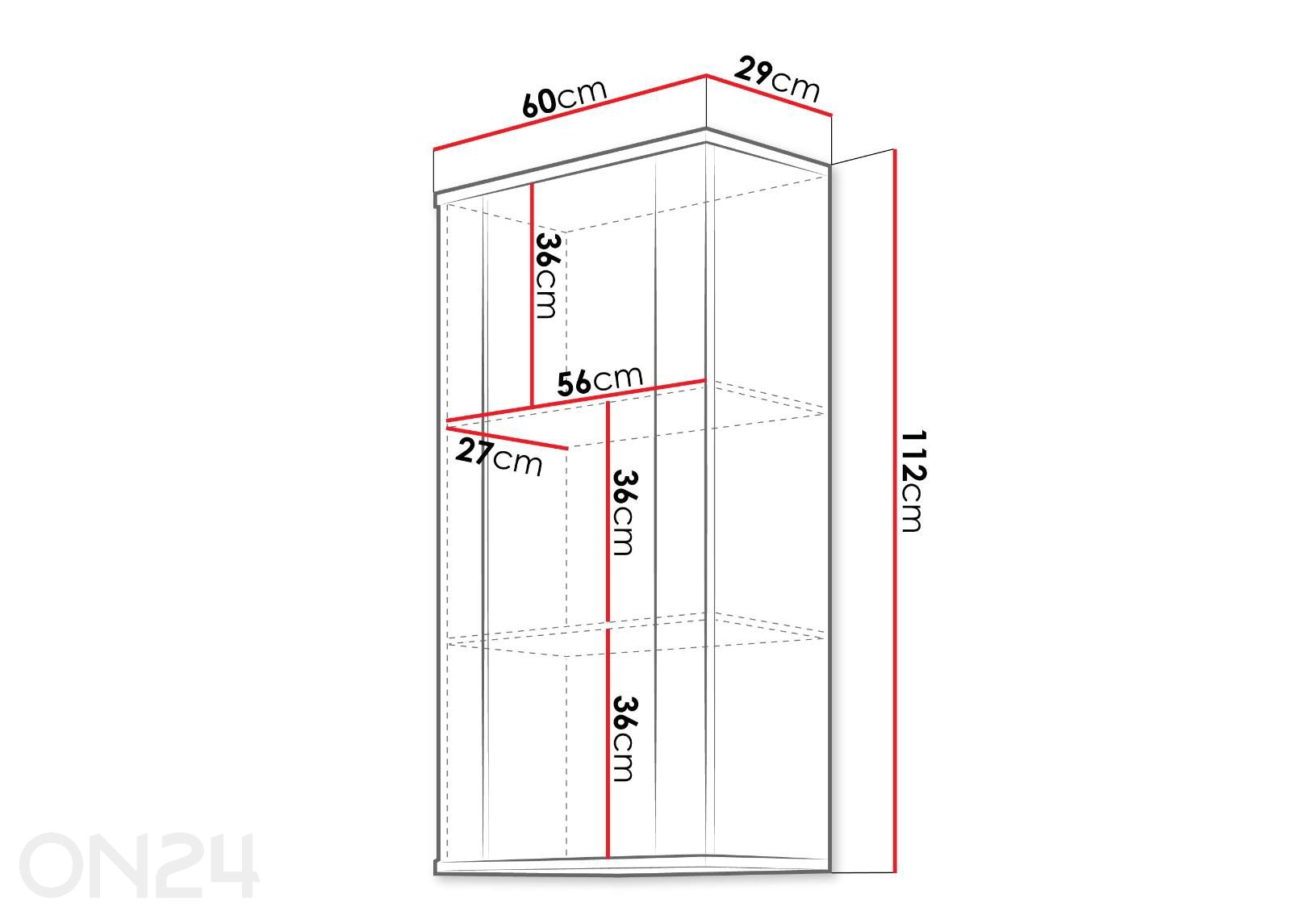 Настенный шкаф-витрина Soho 60 см увеличить размеры