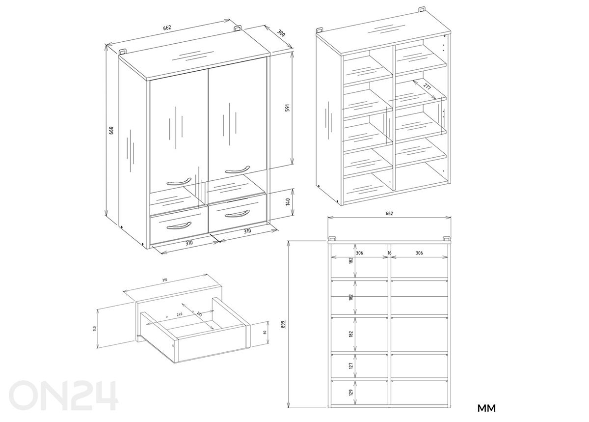 Настенный шкаф для ванной Nina увеличить размеры