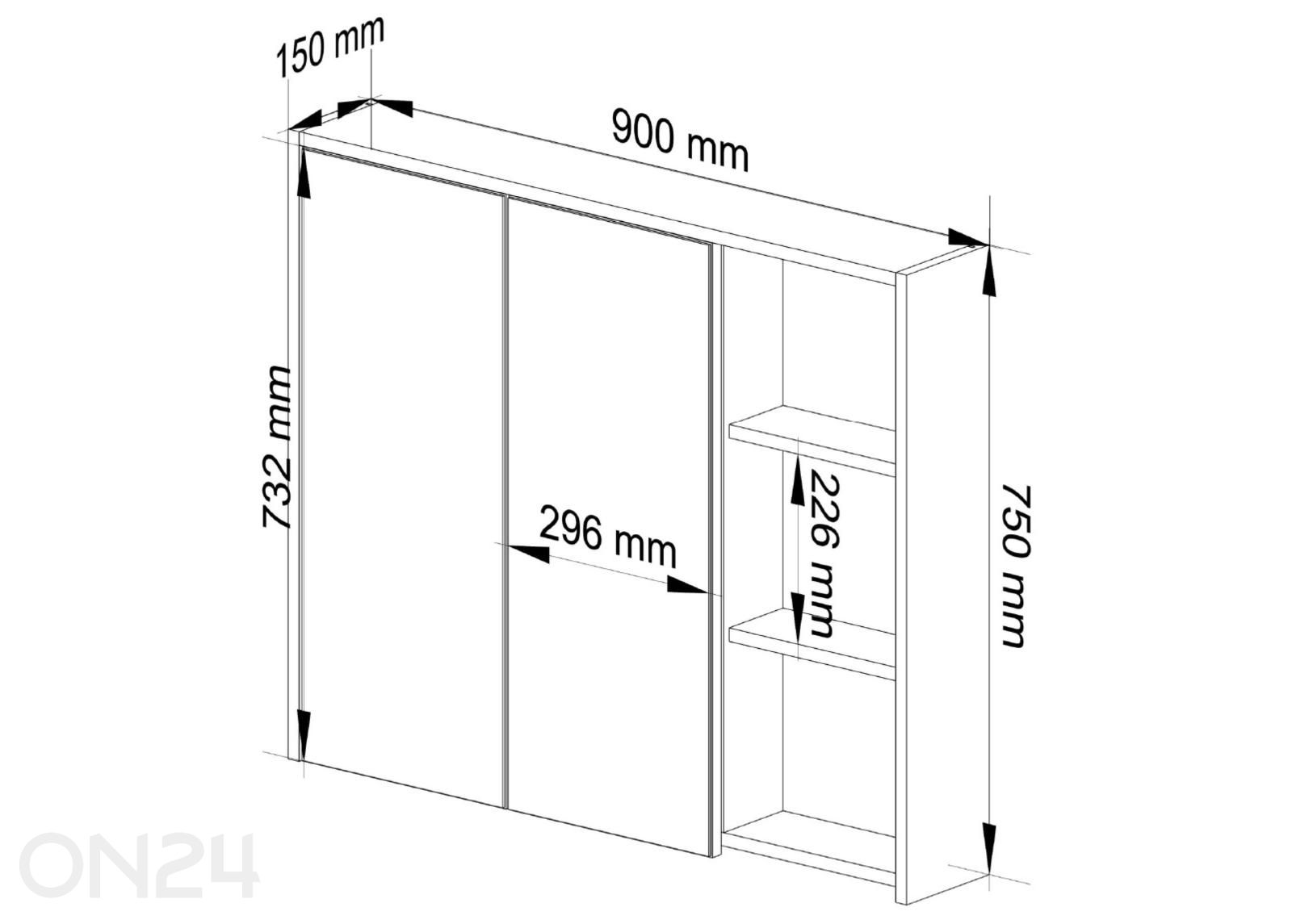 Настенный шкаф для ванной Vami увеличить размеры
