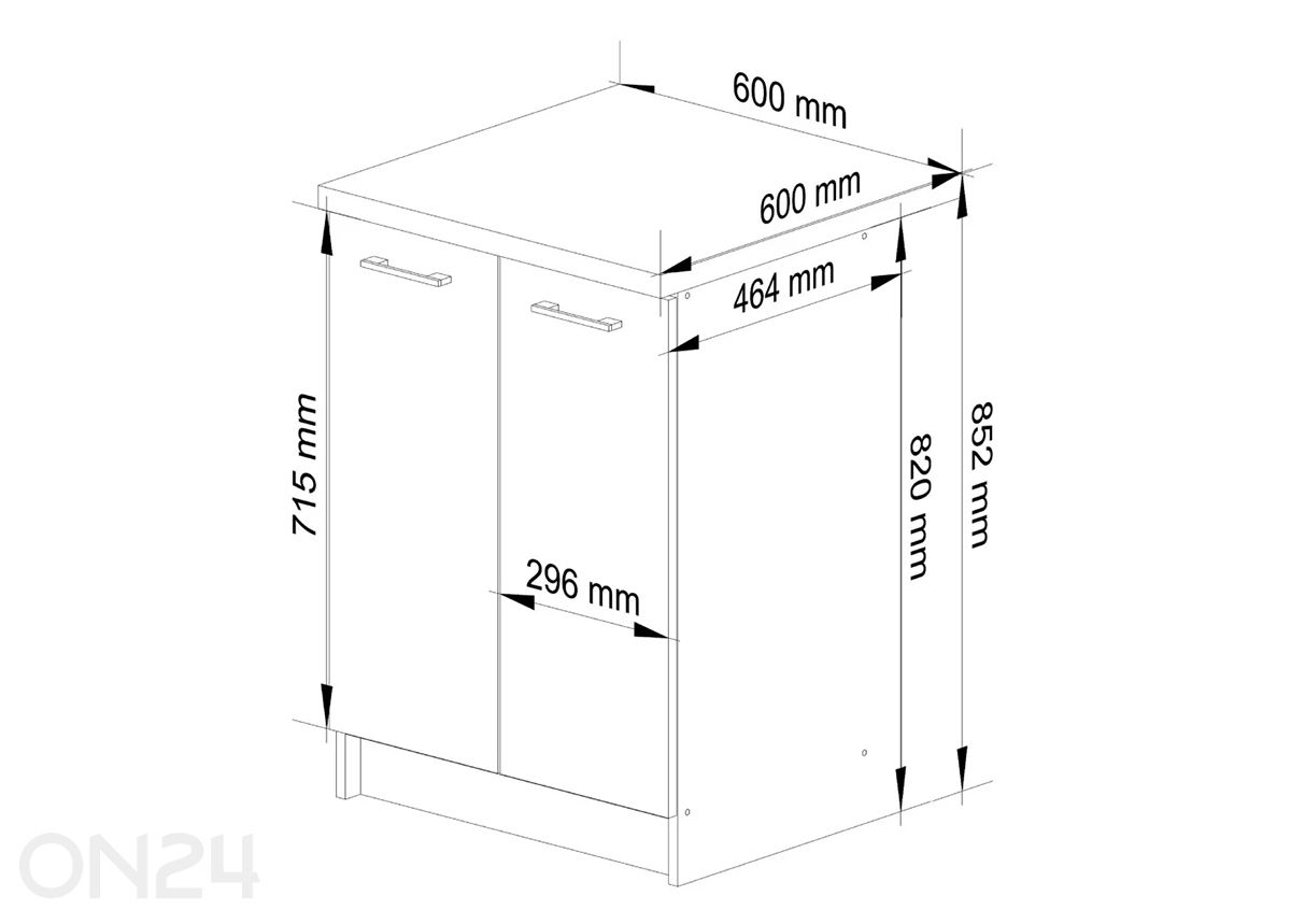 Нижний кухонный шкаф 60 см увеличить размеры