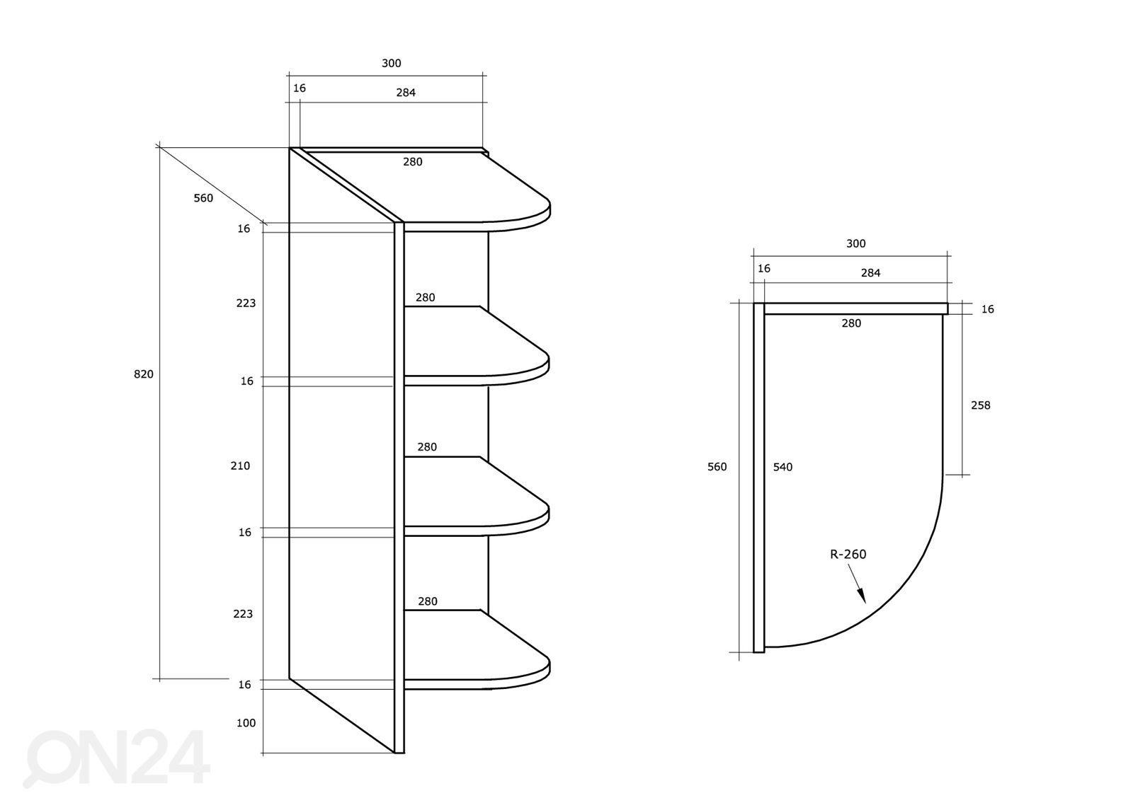 Нижняя кухоння полка Mizen 30 cm увеличить размеры