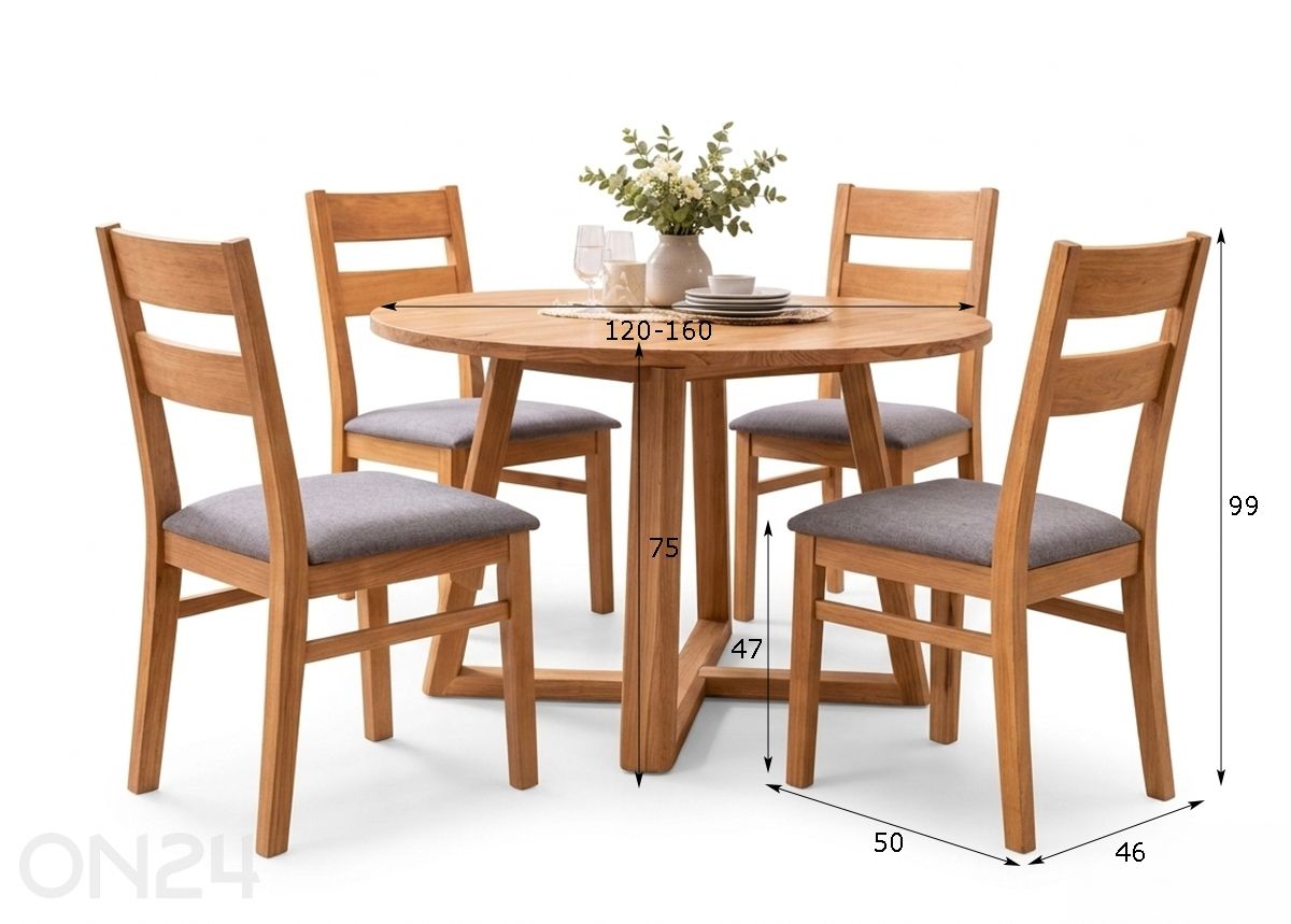 Обеденный комплект из дуба Merbi 12 увеличить размеры