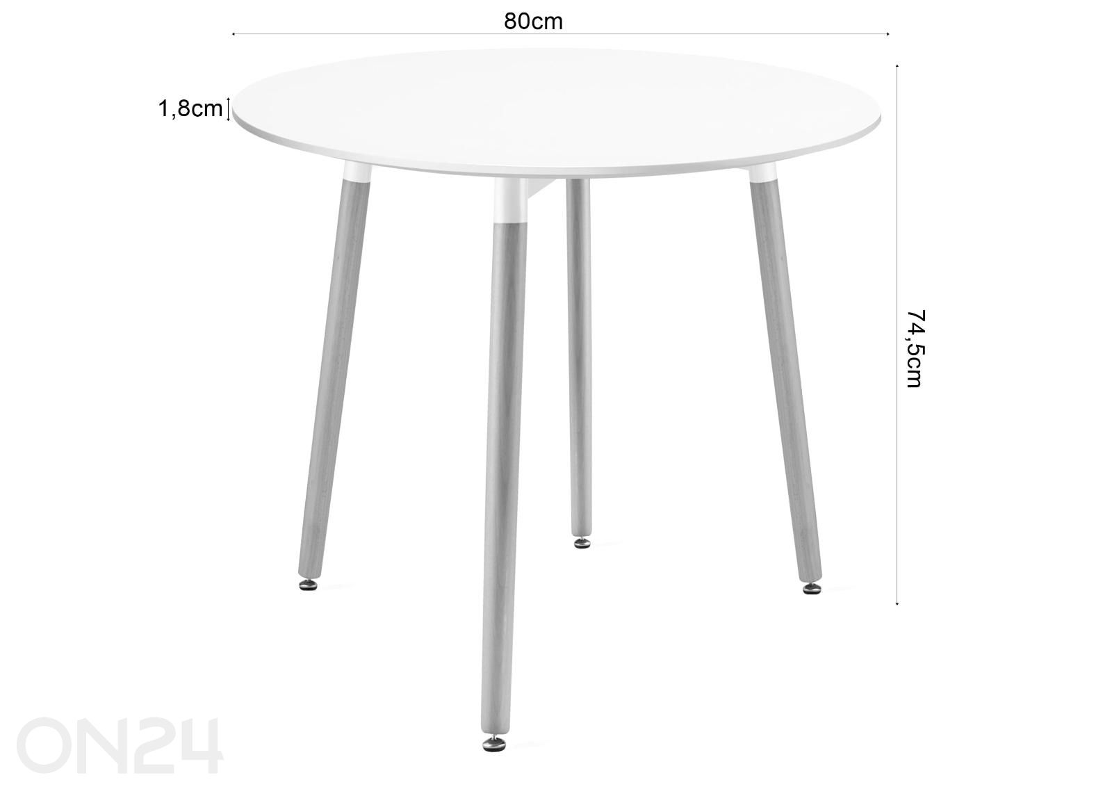 Обеденный стол Ø80 см увеличить размеры