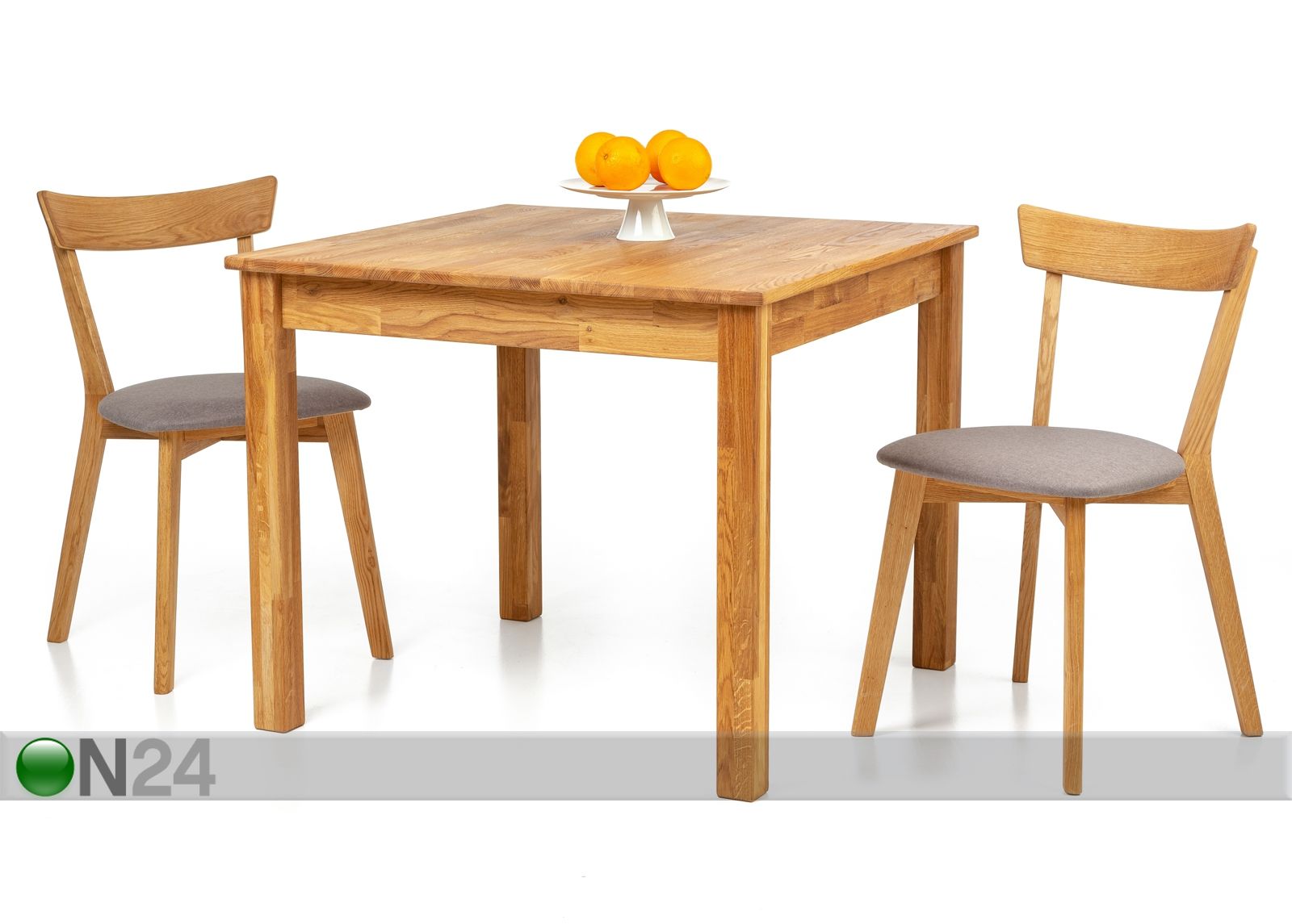 Обеденный стол из дуба Lem 90x90 cm + 4 стула Viola серый увеличить