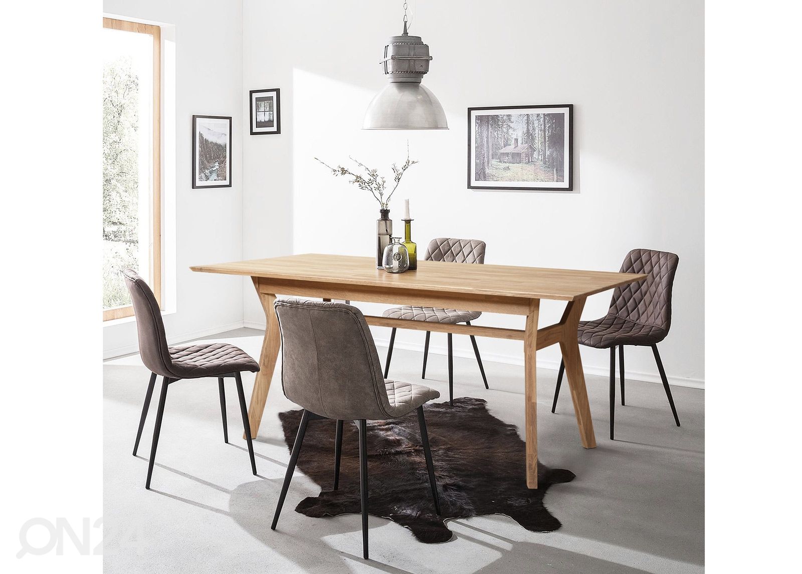 Обеденный стол из массива дуба Helsinki 170x90 cm, белое масло увеличить