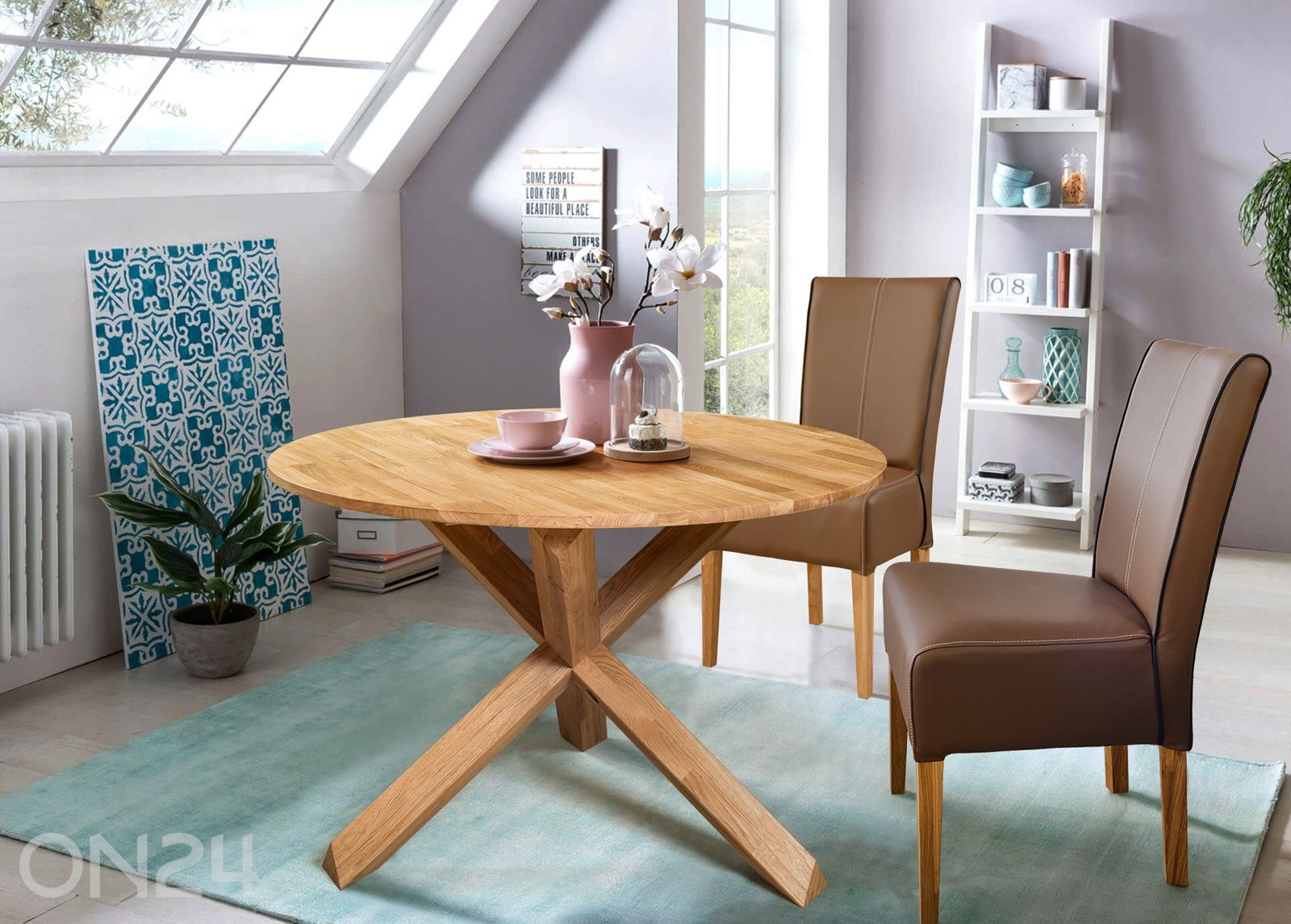 Обеденный стол из массива дуба Kreutz Ø 120 cm увеличить