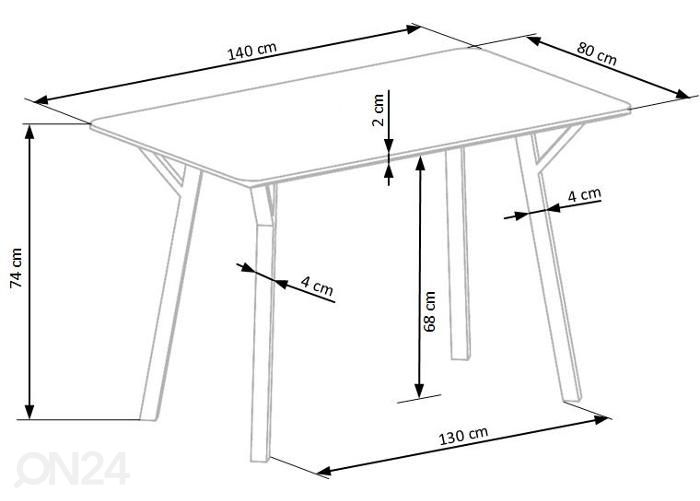 Обеденный стол 140x80 cm увеличить размеры