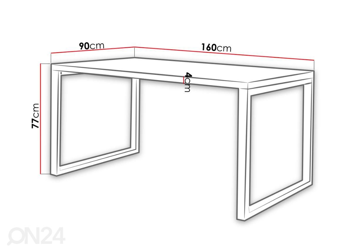 Обеденный стол 160x90 cm увеличить размеры