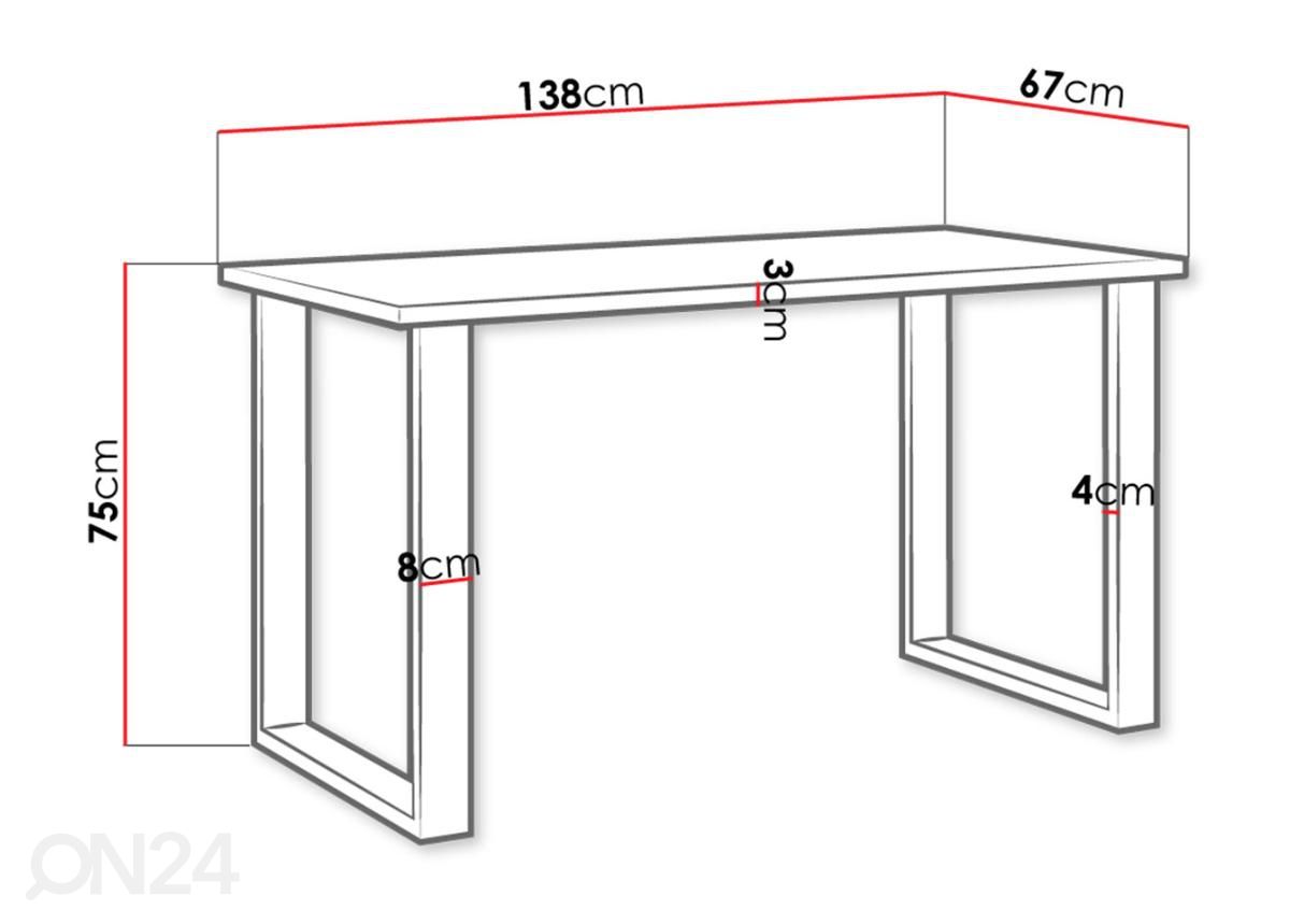 Обеденный стол 67x138 cm увеличить размеры