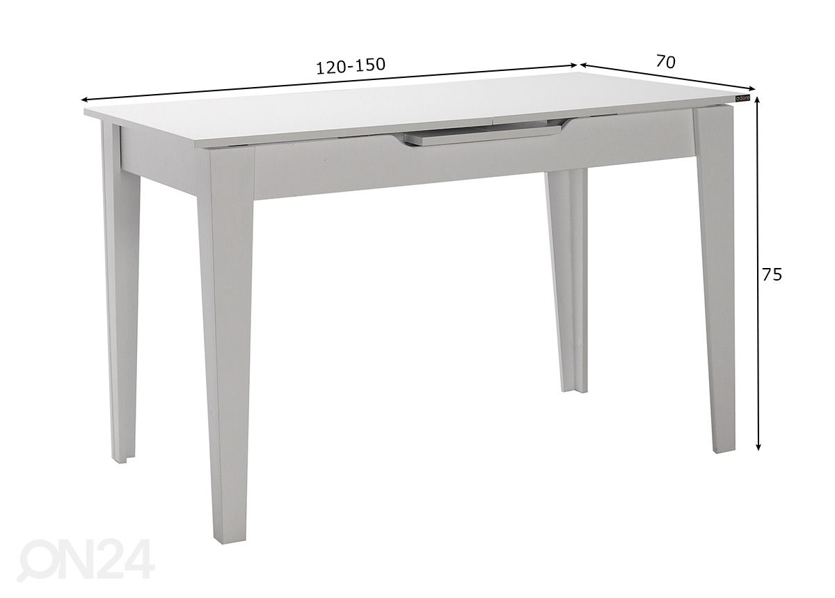 Обеденный стол 70x120-150 см увеличить размеры