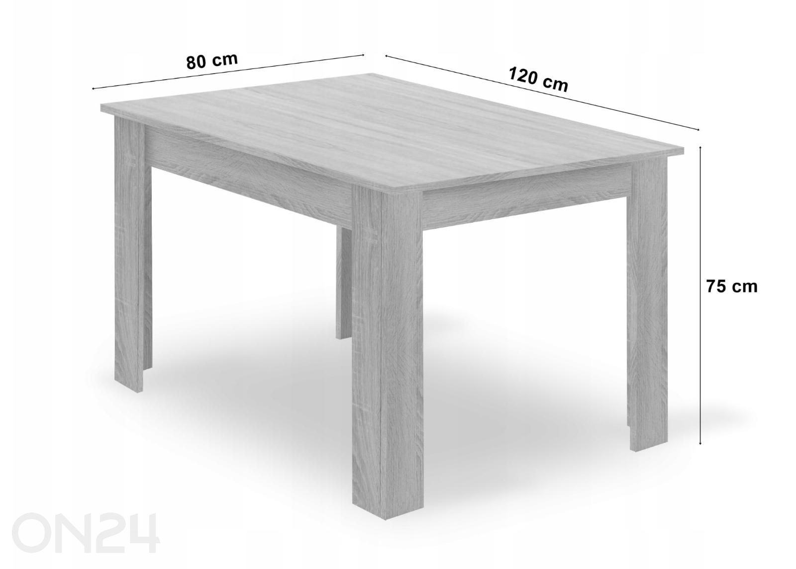 Обеденный стол 80x120 см увеличить размеры