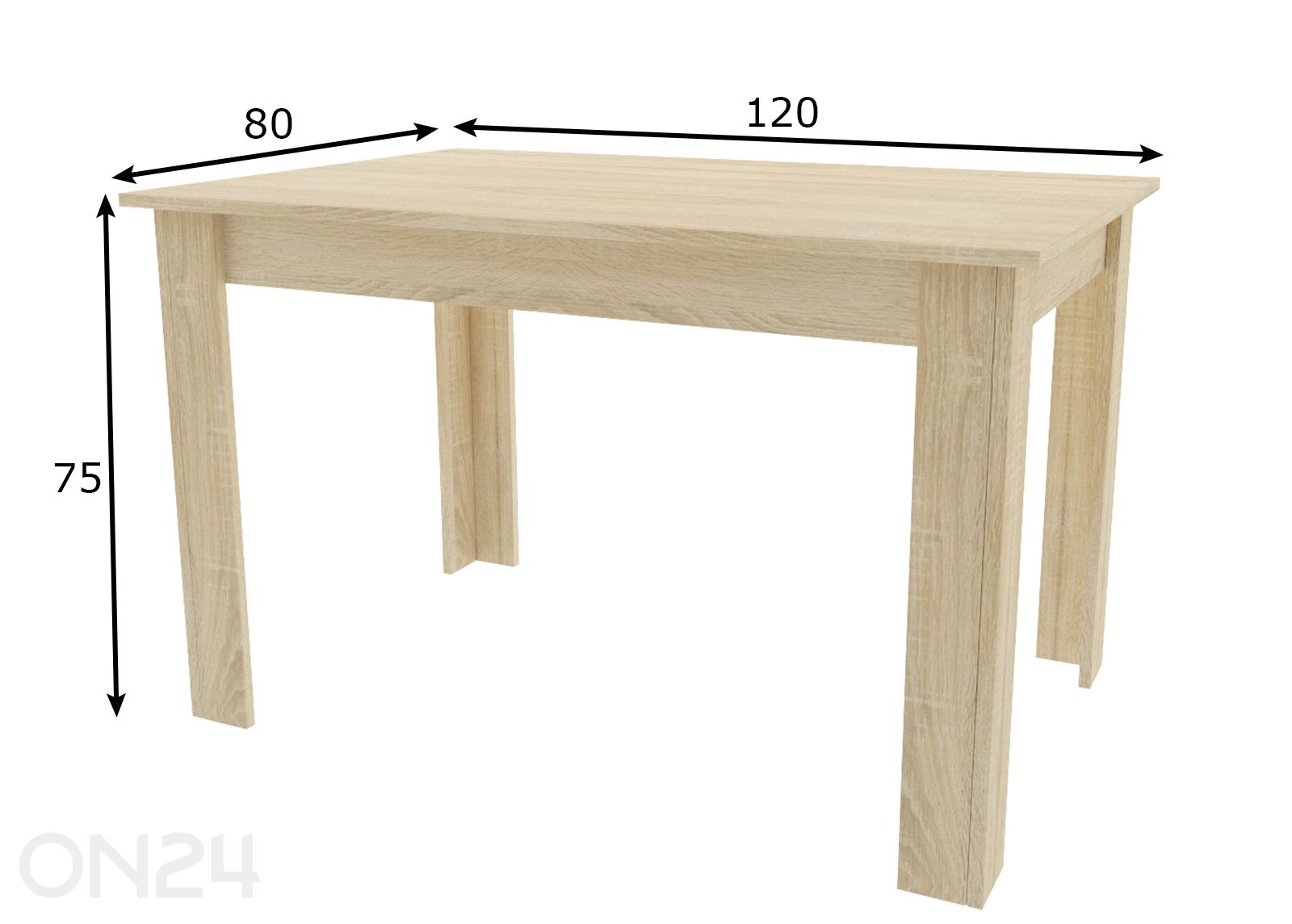 Обеденный стол 80x120 см увеличить размеры