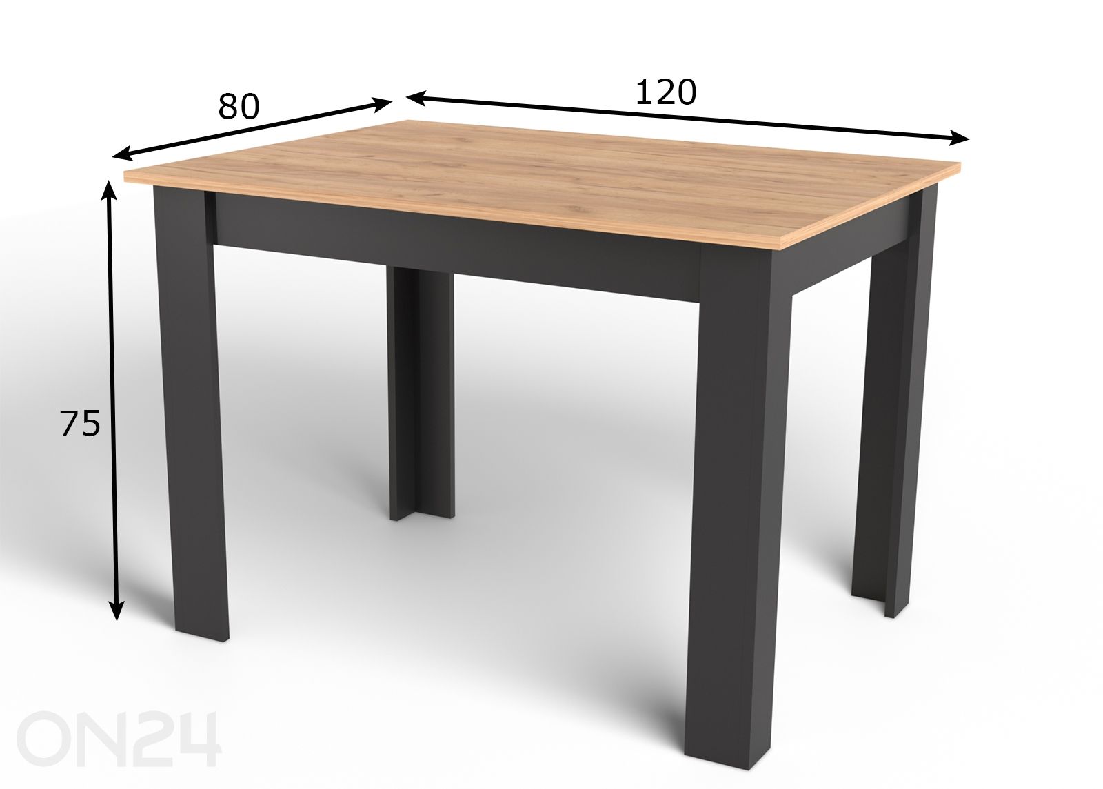 Обеденный стол 80x120 см увеличить размеры