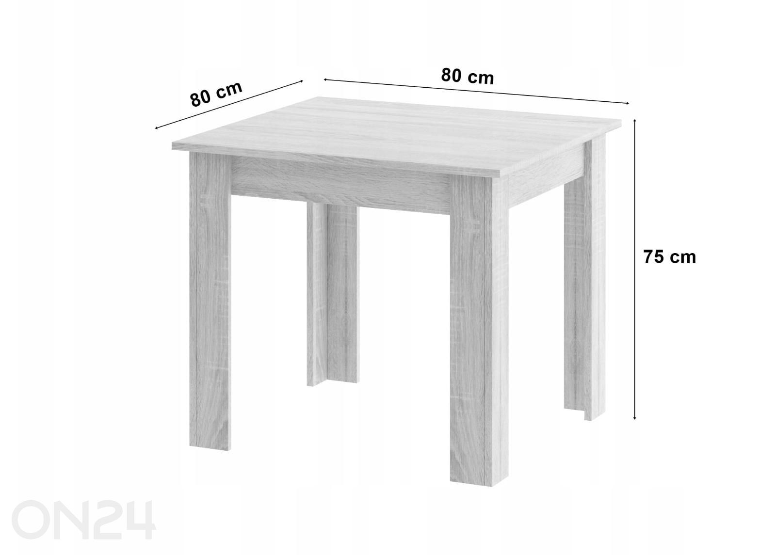 Обеденный стол 80x80 см увеличить размеры