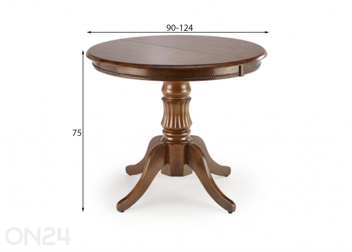 Обеденный стол 90/124x90 cm увеличить размеры