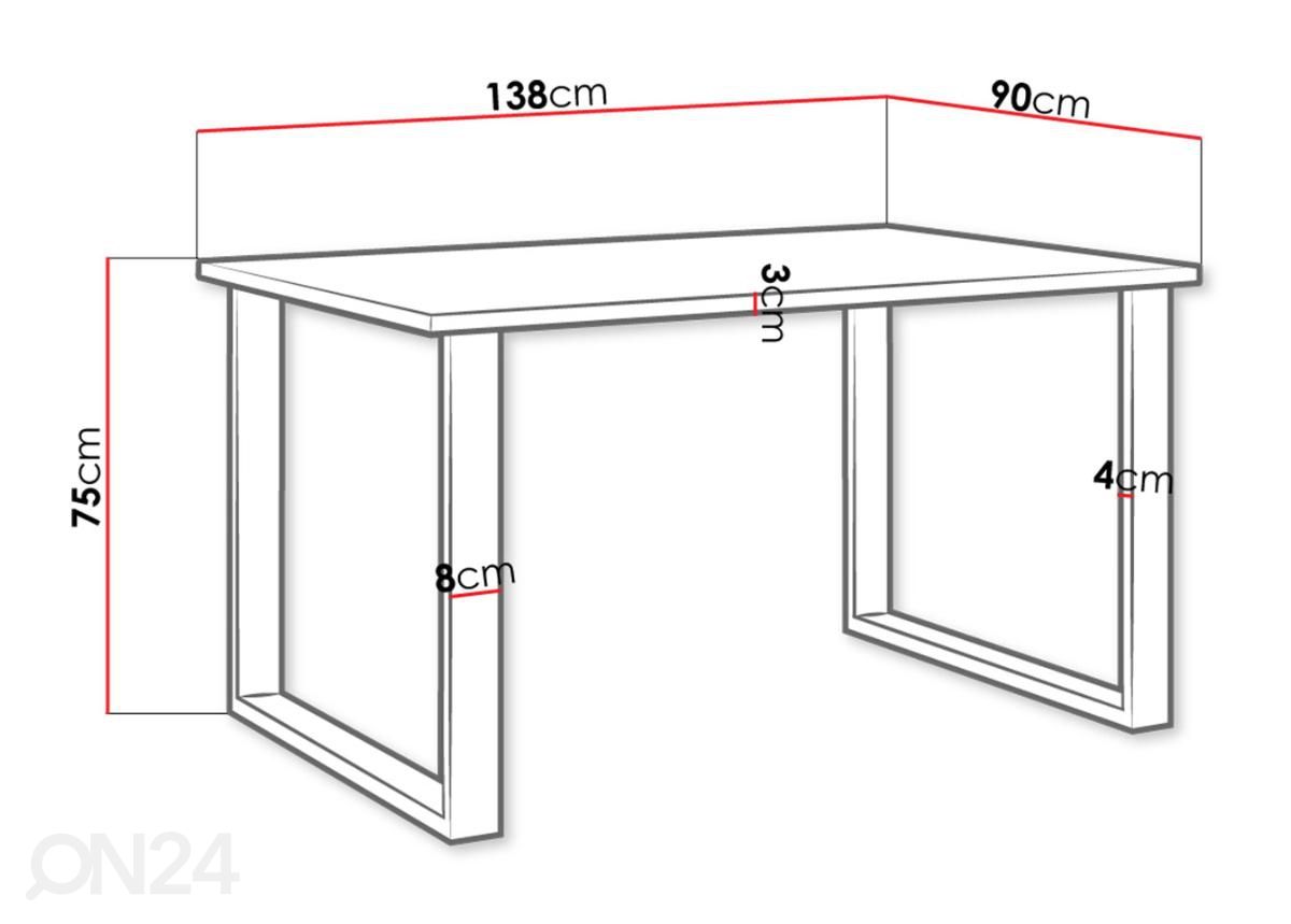 Обеденный стол 90x138 cm увеличить размеры