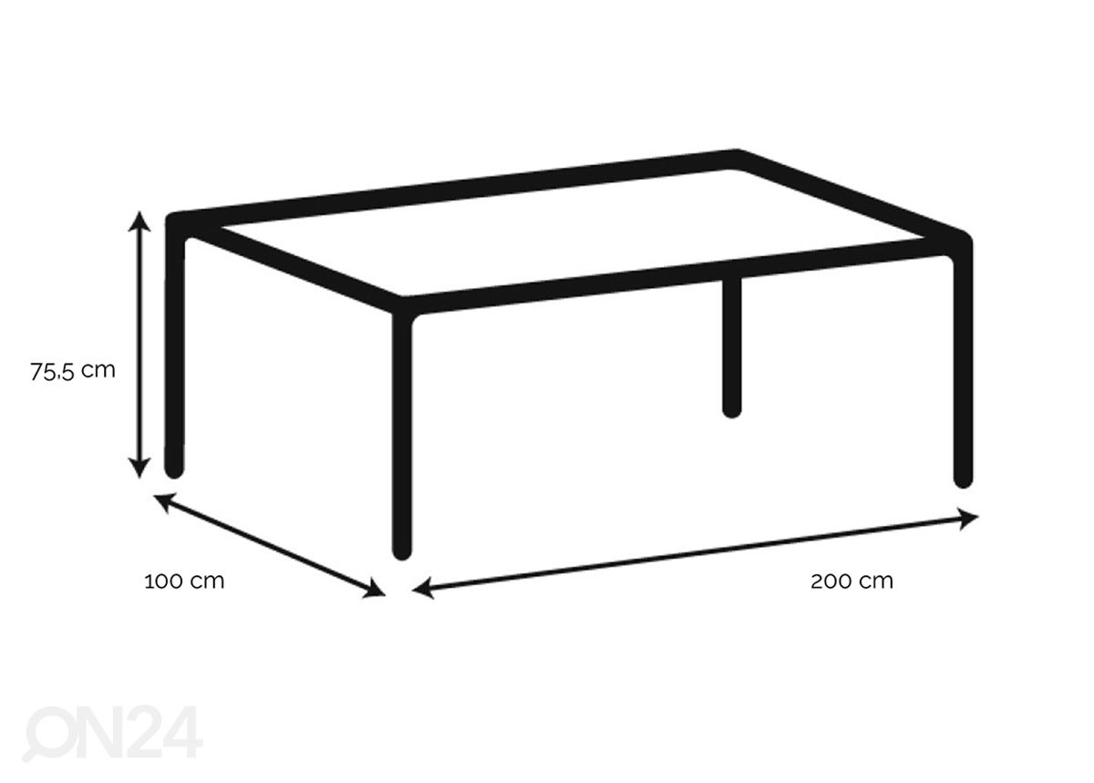 Обеденный стол Beira 100x200 см увеличить размеры