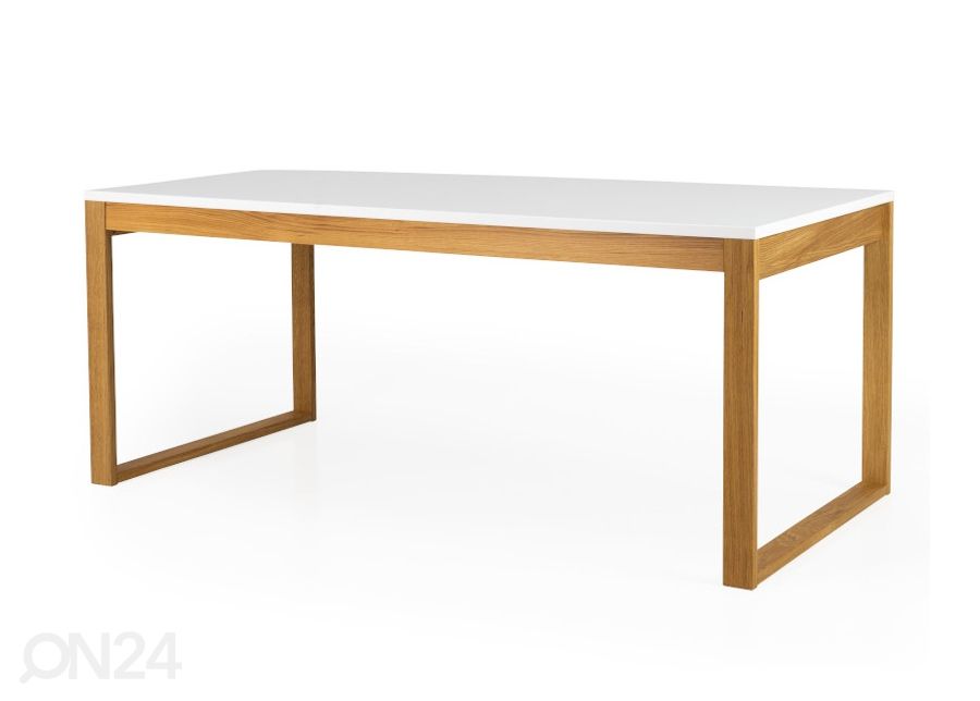Обеденный стол Birka 180x90 cm, белый/дуб увеличить