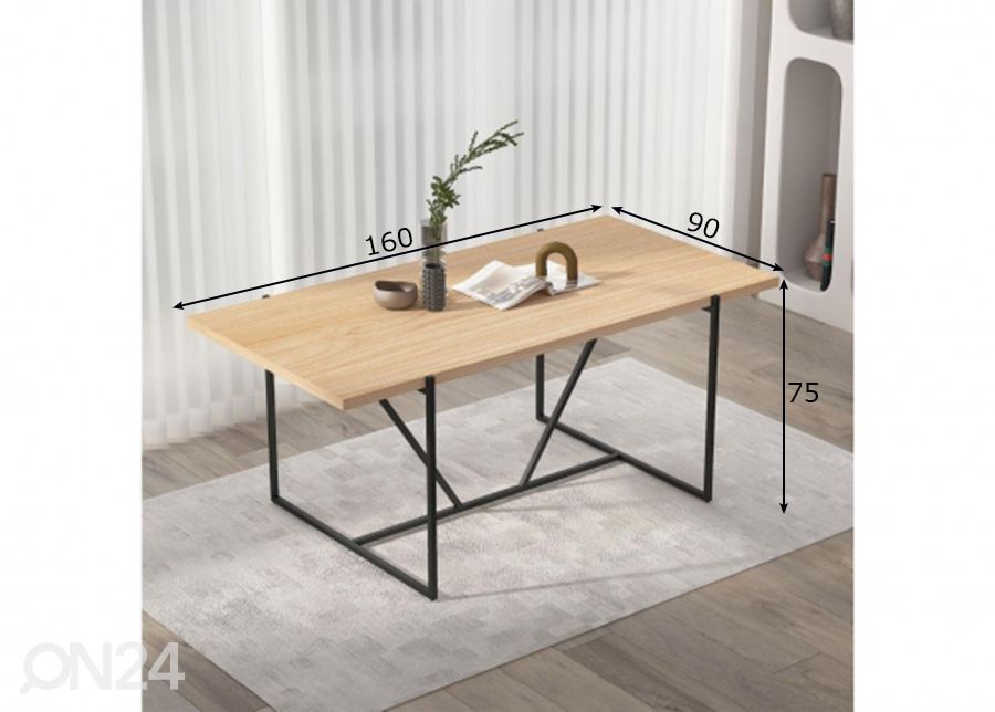 Обеденный стол Cindy 90x160 см увеличить размеры