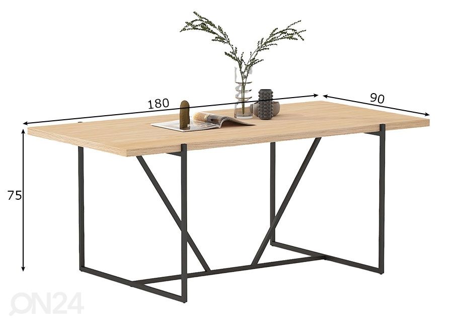 Обеденный стол Cindy 90x180 см увеличить размеры