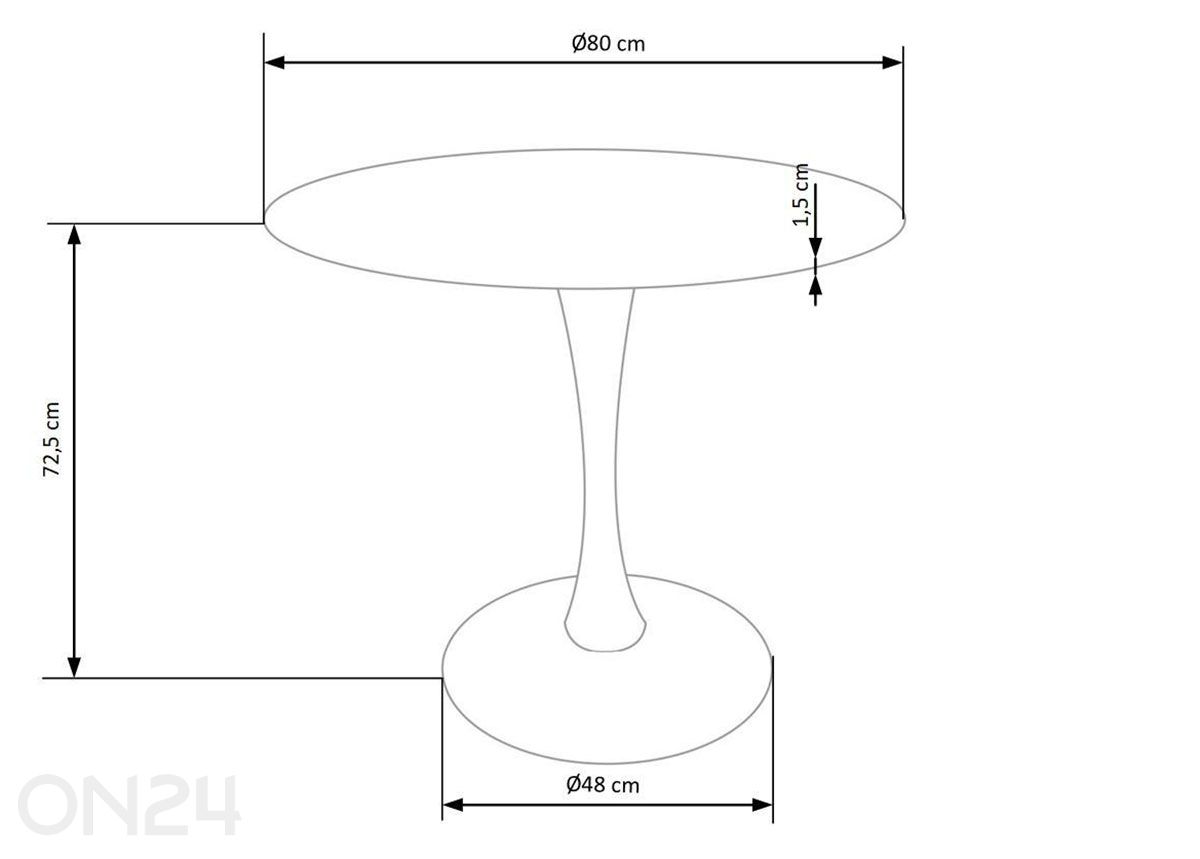Обеденный стол Denver Ø 80 см увеличить размеры