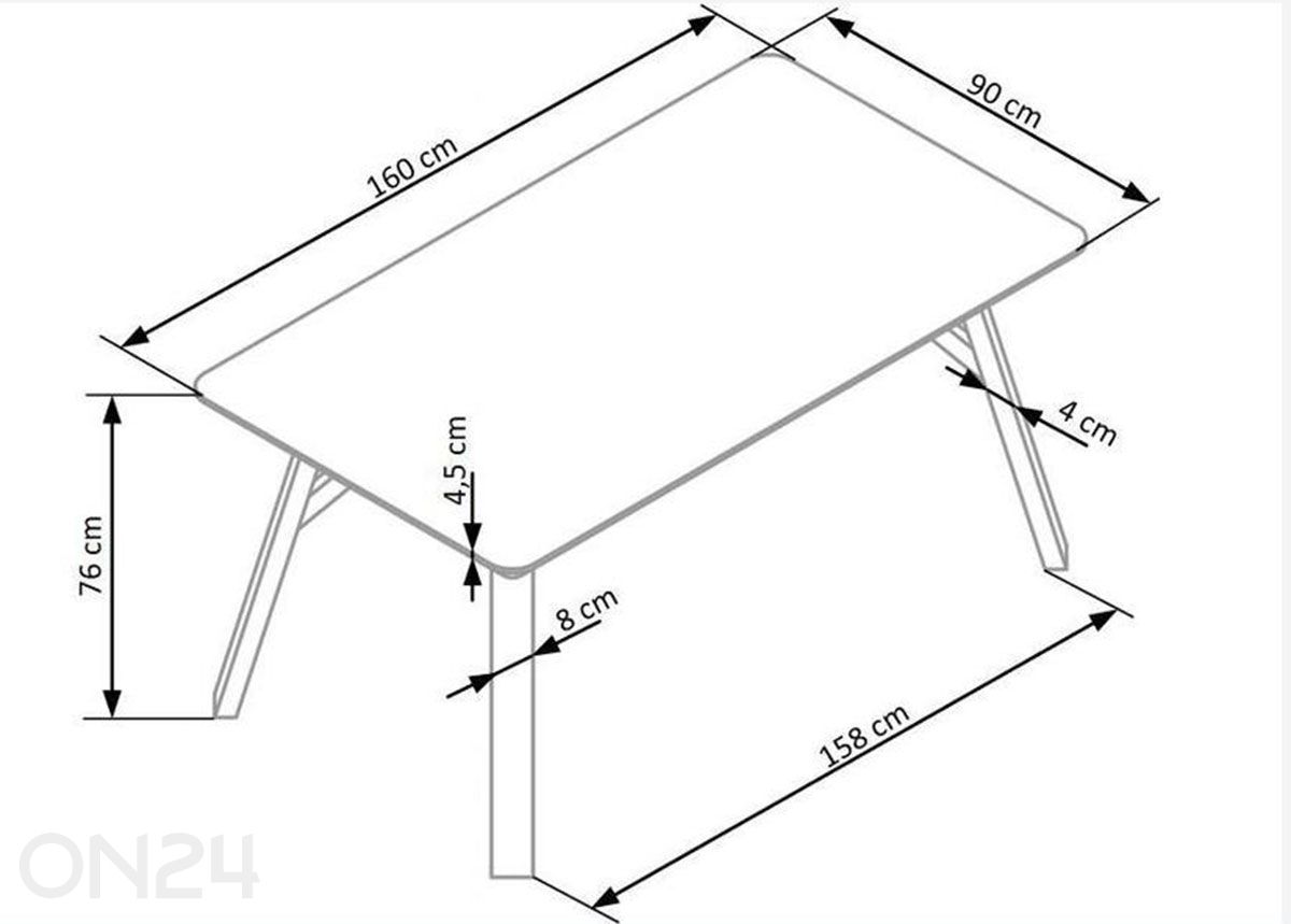 Обеденный стол Halifax 901x160 см увеличить размеры
