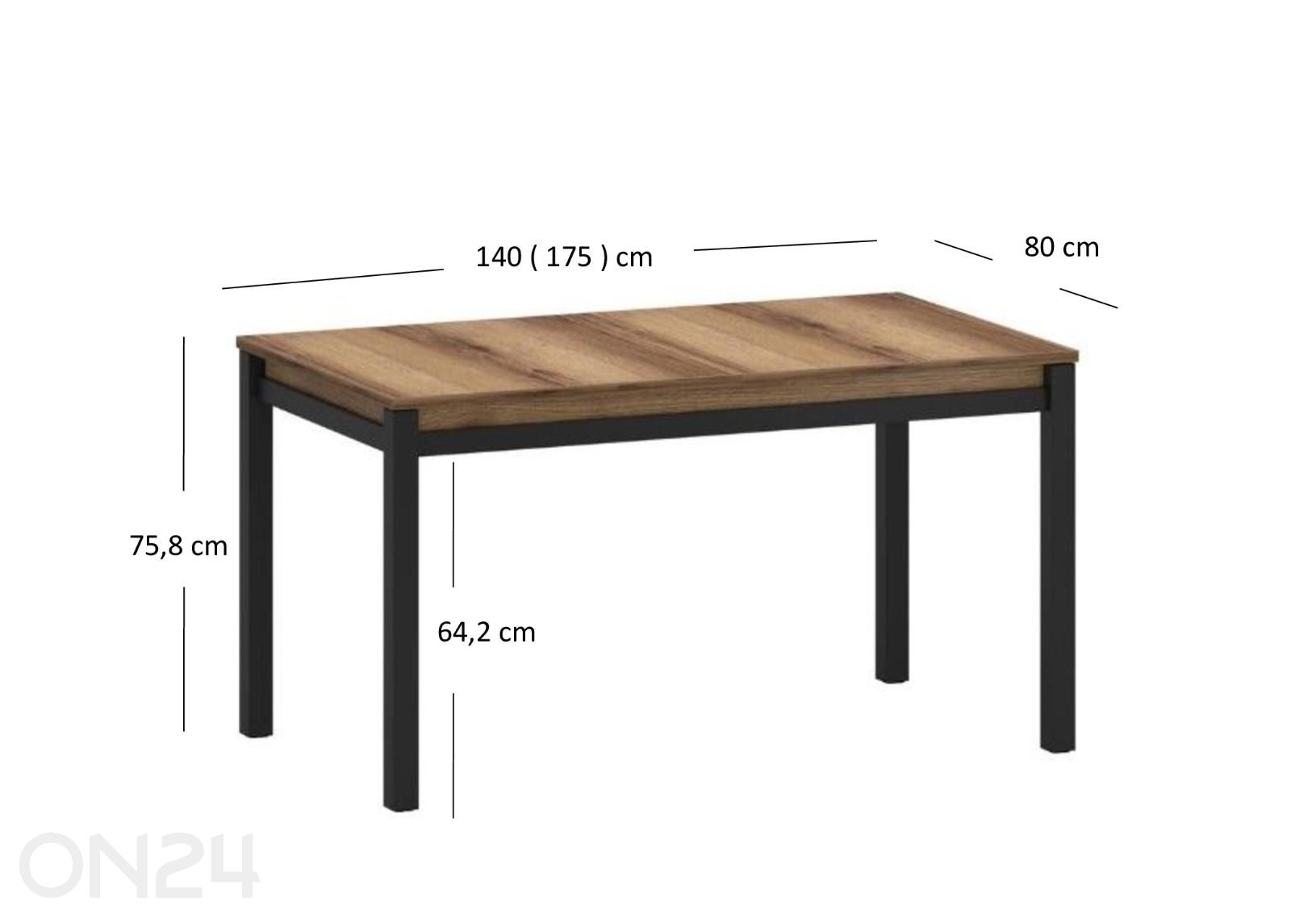 Обеденный стол Mares 80x140/175 см увеличить размеры
