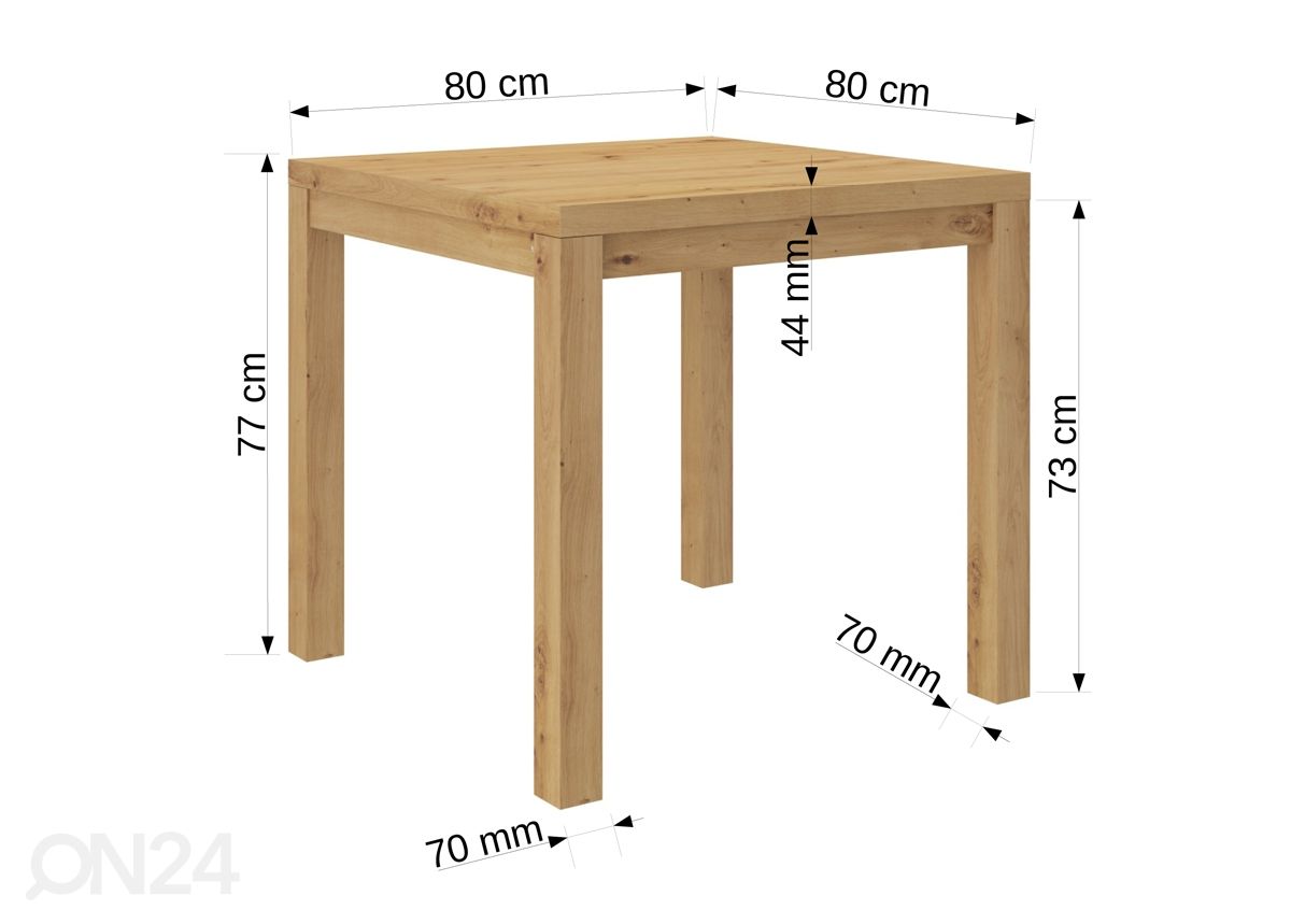 Обеденный стол Olly I 80x80 cm увеличить размеры