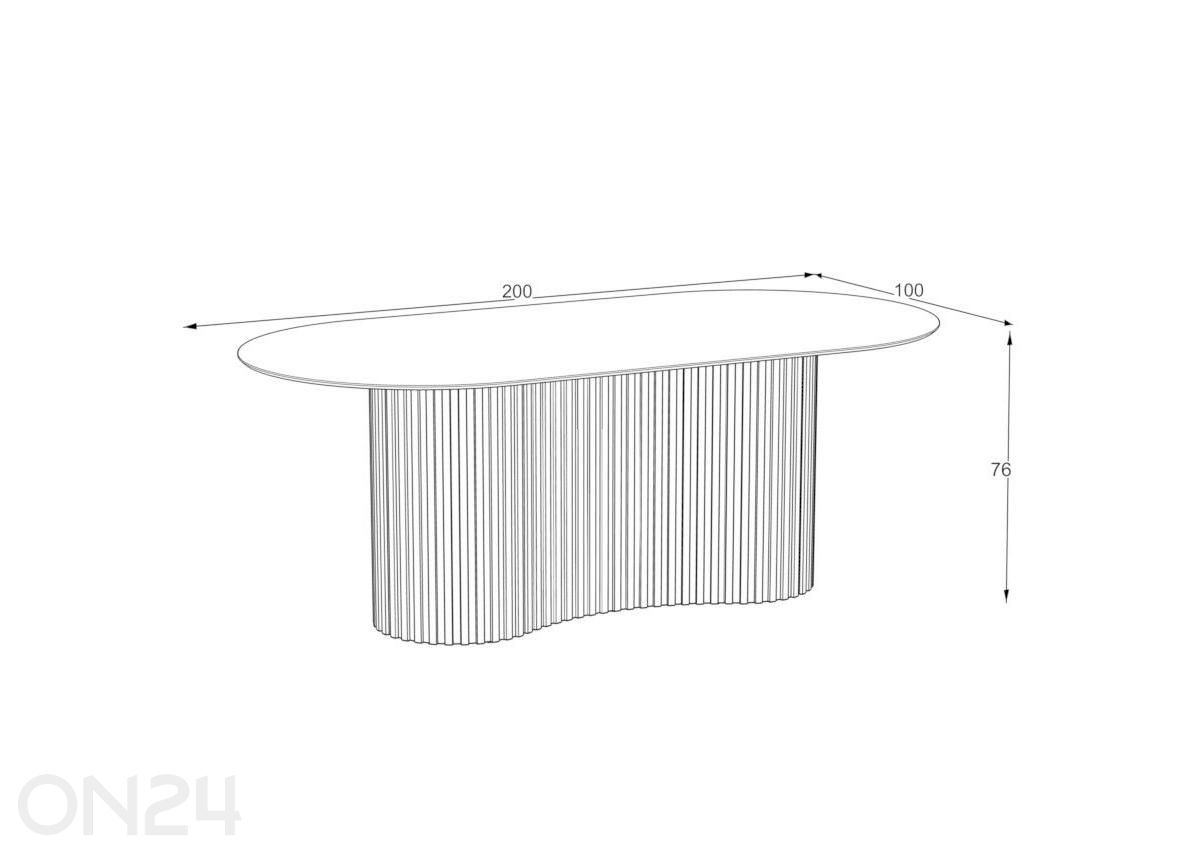 Обеденный стол Oscar 100x200 см увеличить размеры