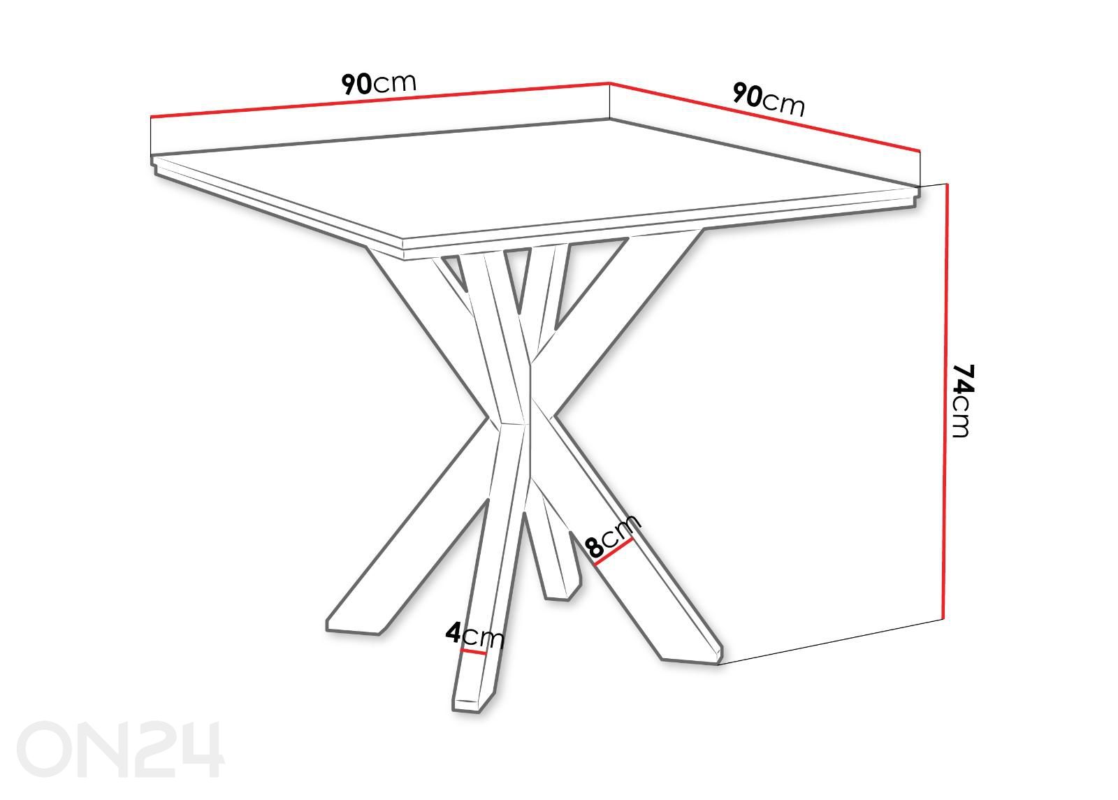 Обеденный стол Paro 90x90 см увеличить размеры