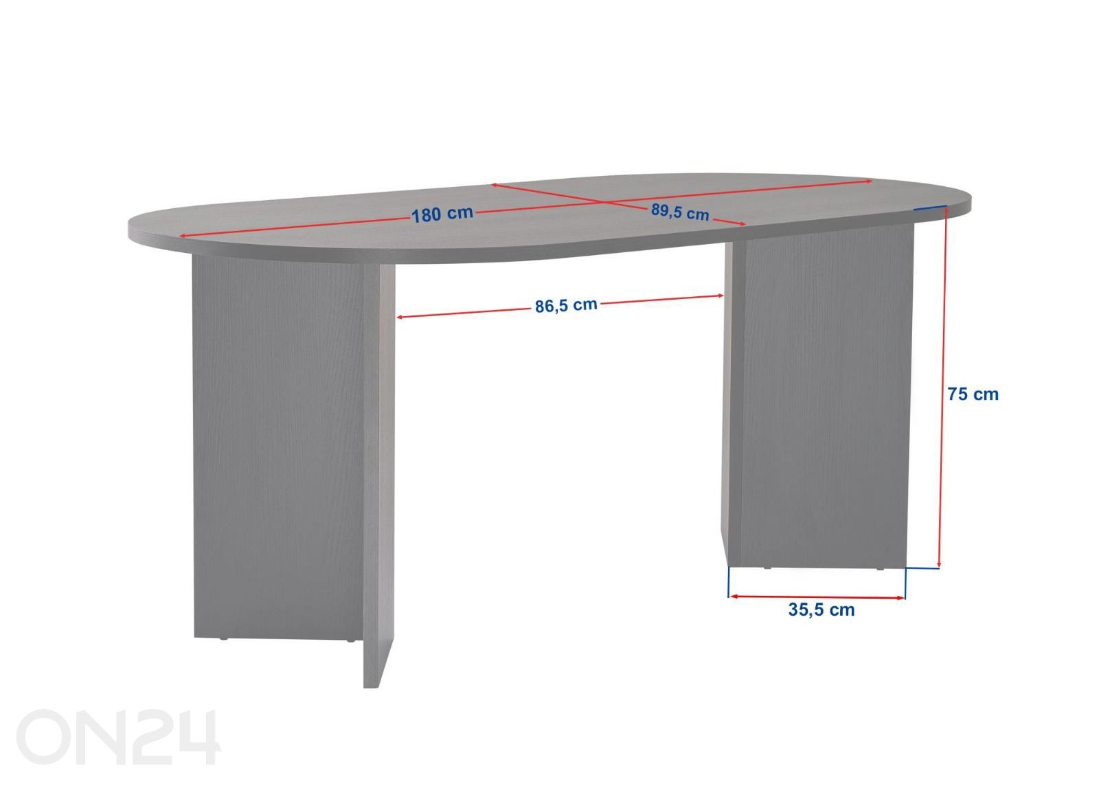 Обеденный стол Sablin 89,5x180 см увеличить размеры