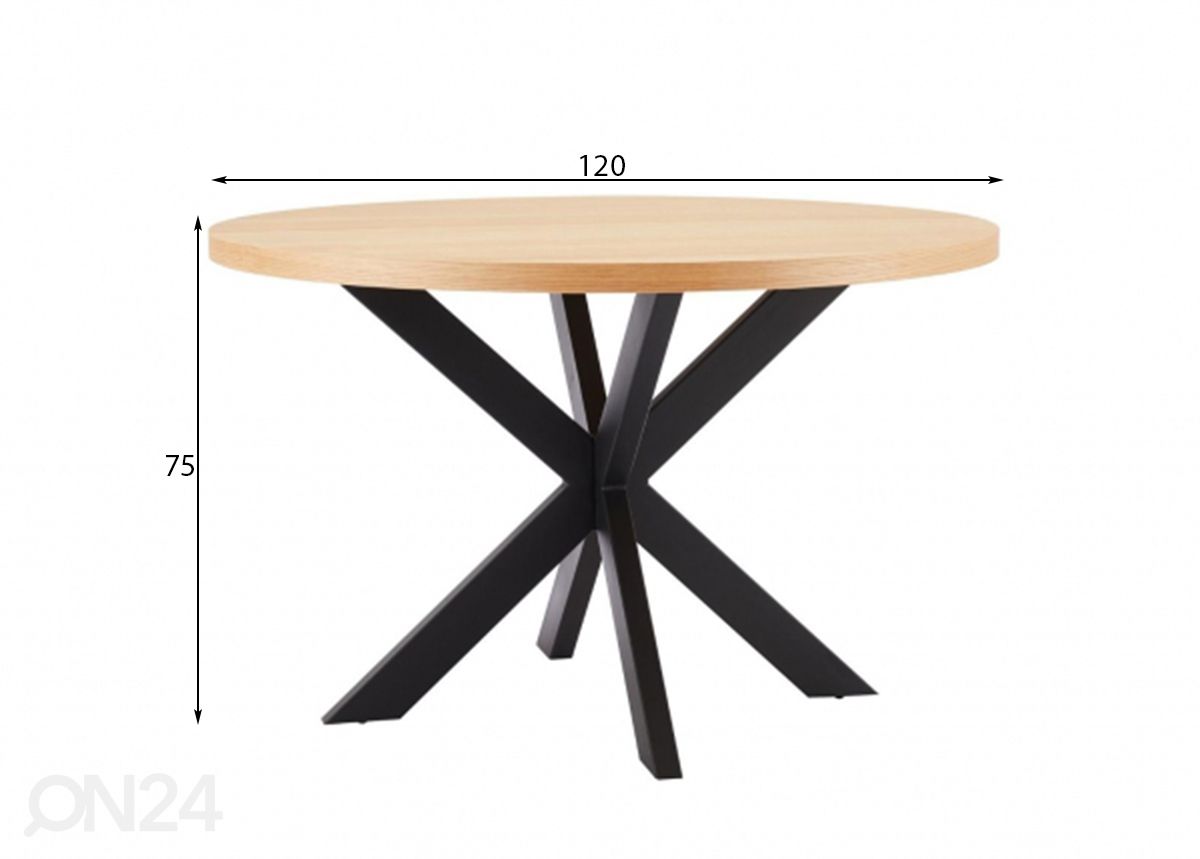 Обеденный стол Vancouver Ø 120 см увеличить размеры