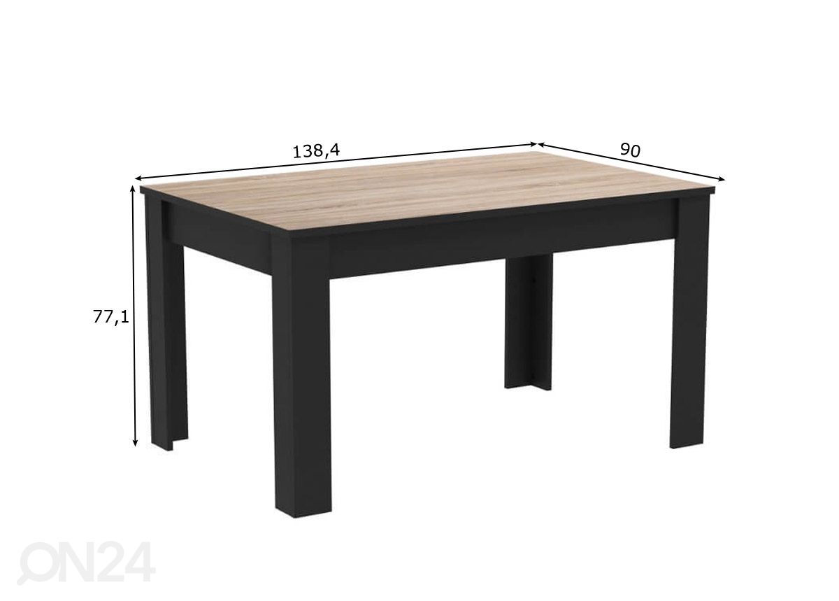Обеденный стол Wayne 138x90 cm увеличить размеры
