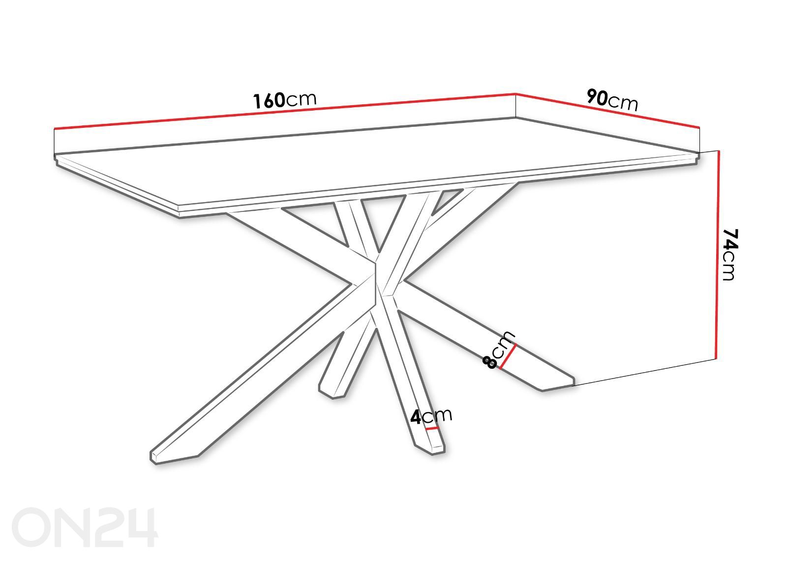 Обеденный стол Wero 90x160 см увеличить размеры