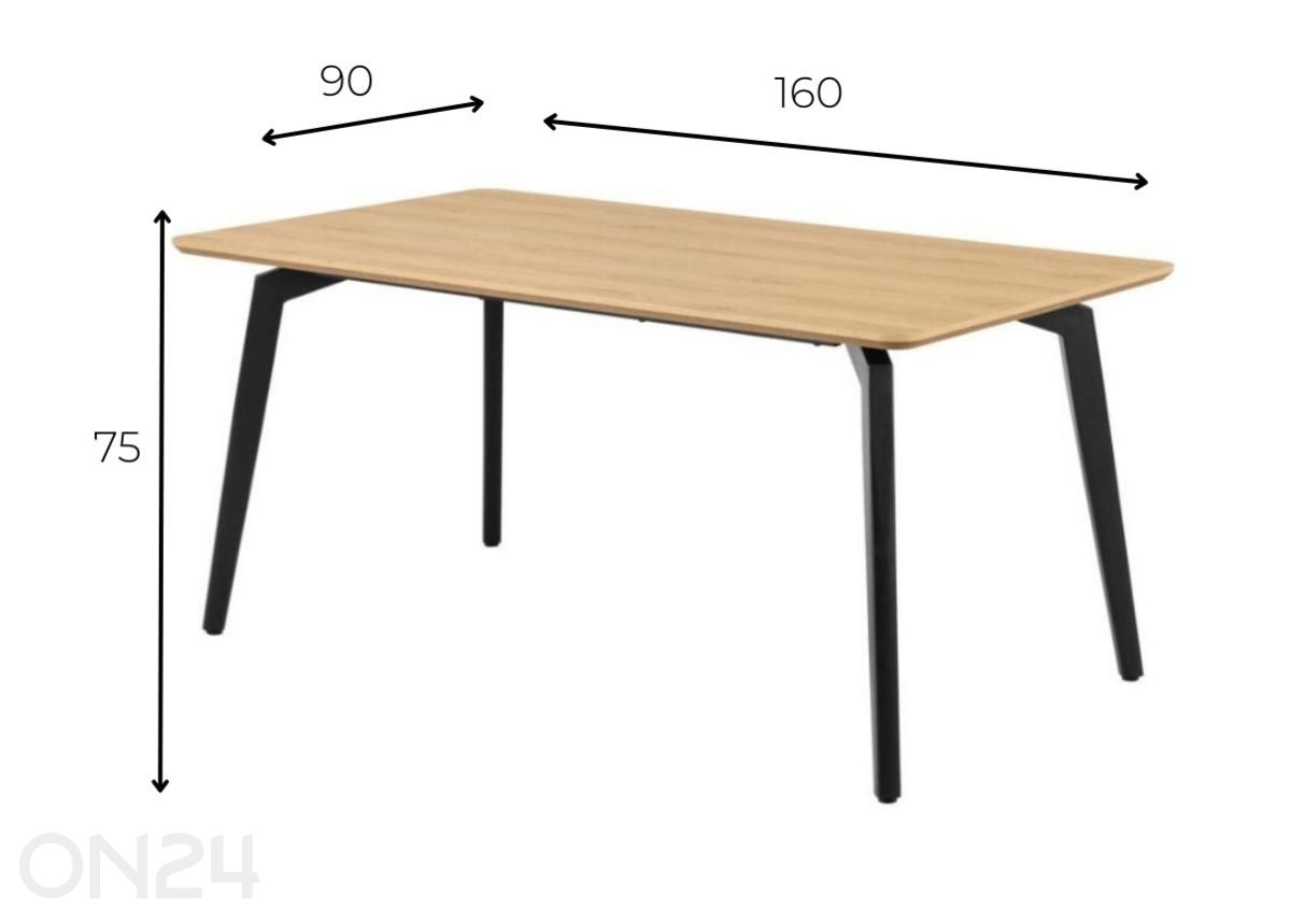 Обеденный стол Ziida 160x90 см увеличить размеры