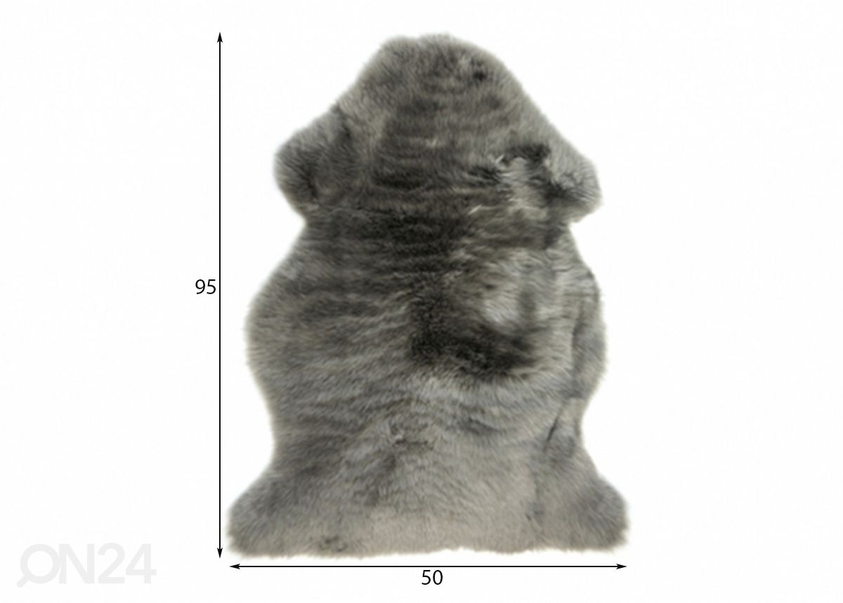 Овчина 50х95 см, темно-серый увеличить размеры