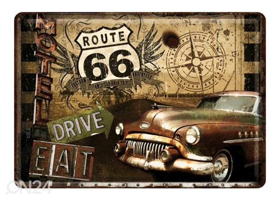 Открытка из металла Route 66 Drive&Eat увеличить