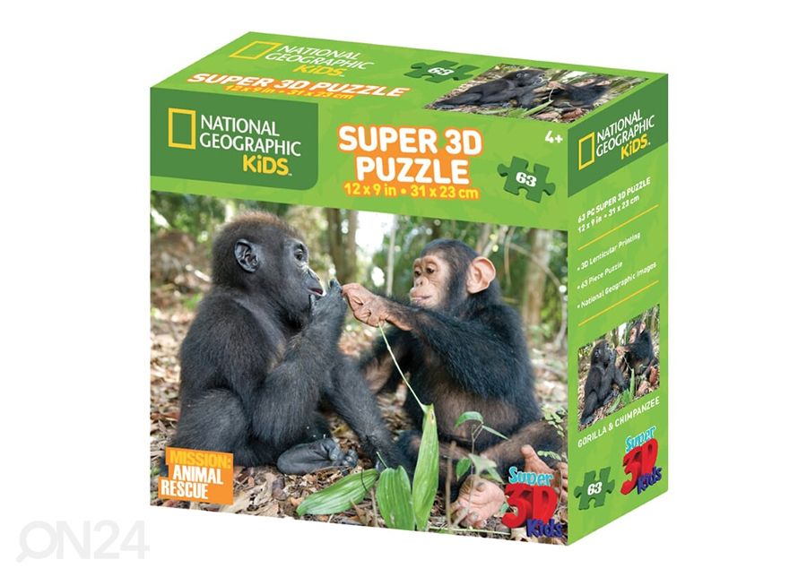 Пазл 3D Шимпанзе и Горилла 63 шт. увеличить