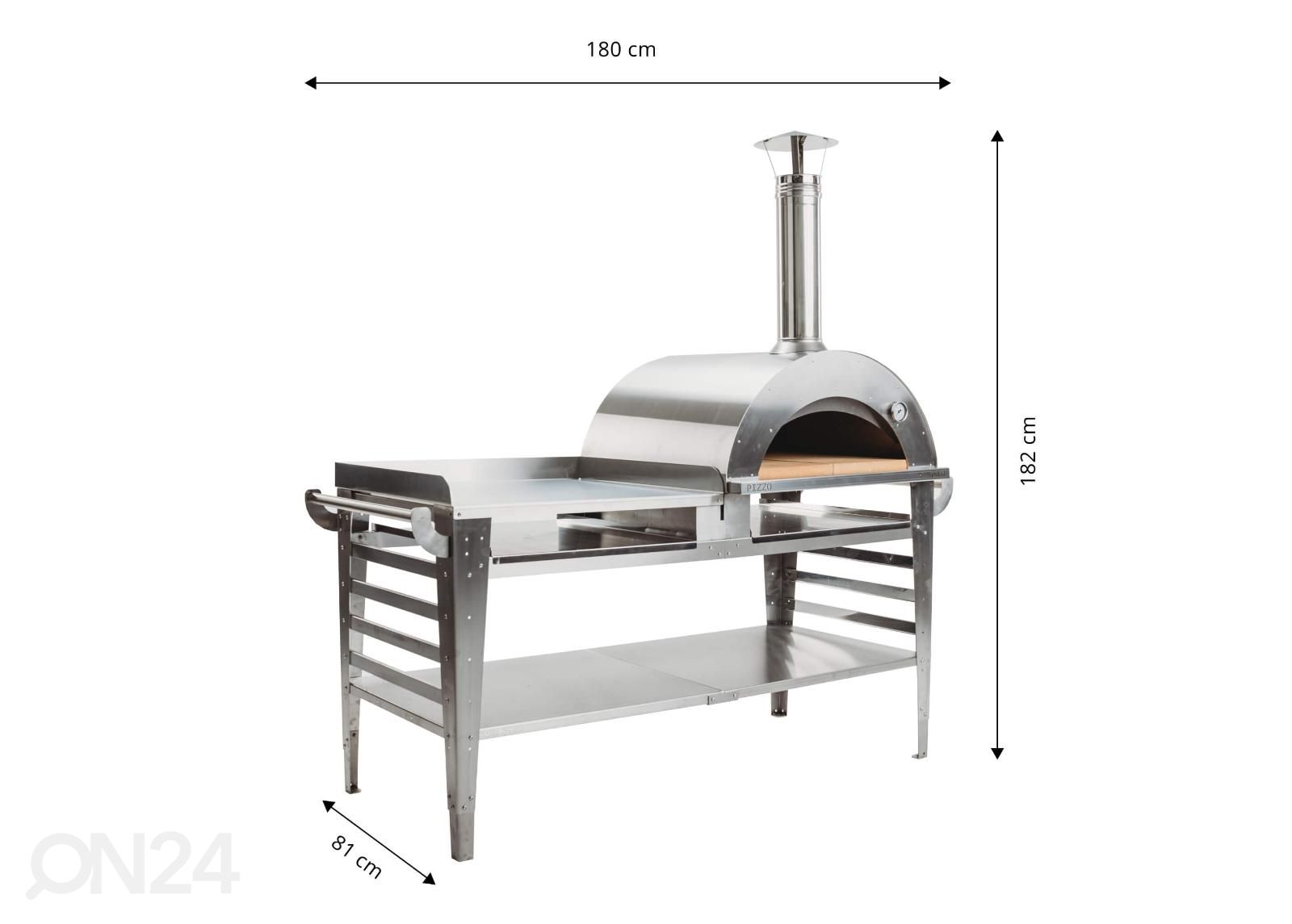 Печь для пиццы с основанием Pizzo-XL-set-Inox увеличить размеры