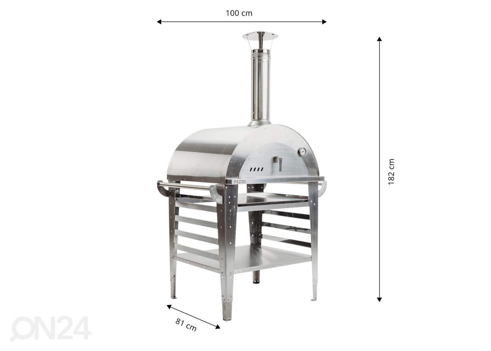 Печь для пиццы с подставкой Pizzo-Set-Inox увеличить размеры