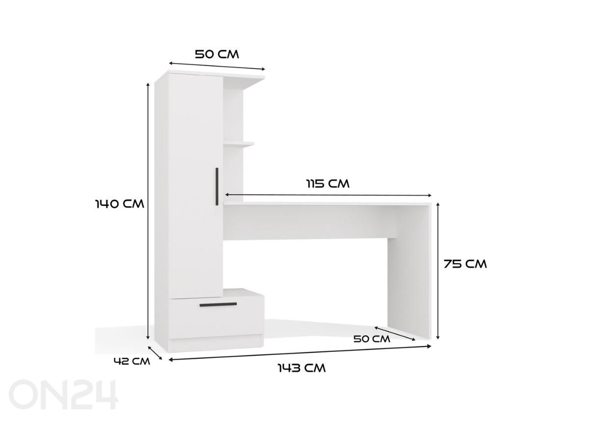 Письменный стол с полкой Kosmos увеличить размеры