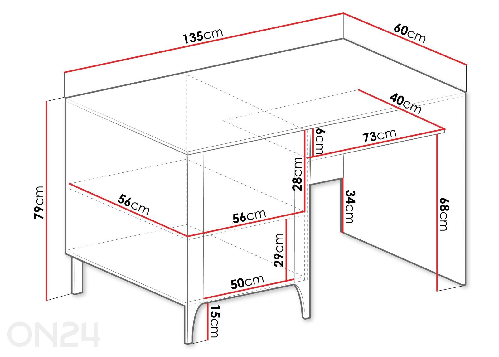Письменный стол Malumi II 135 см увеличить размеры